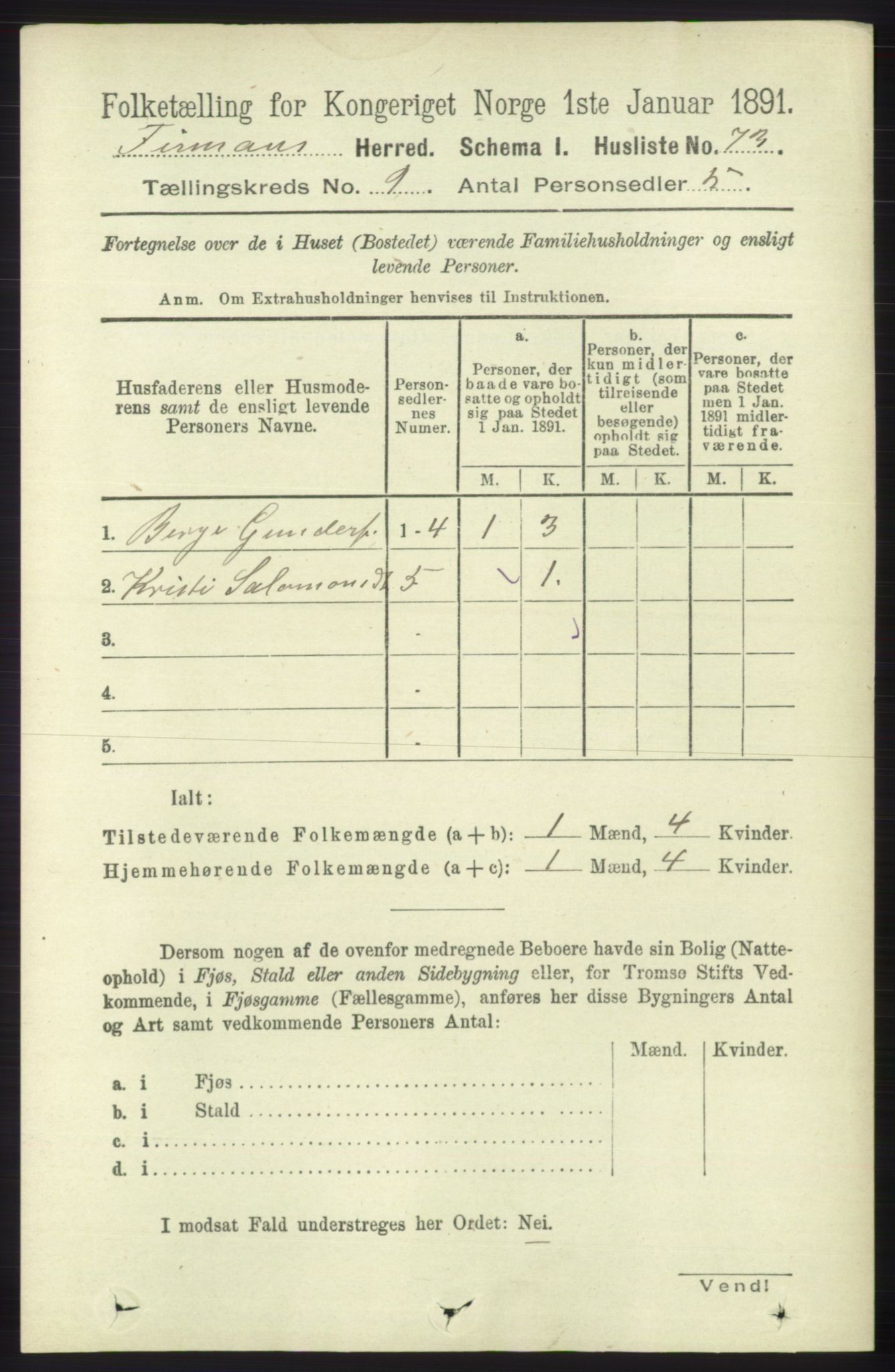 RA, Folketelling 1891 for 1218 Finnås herred, 1891, s. 3928