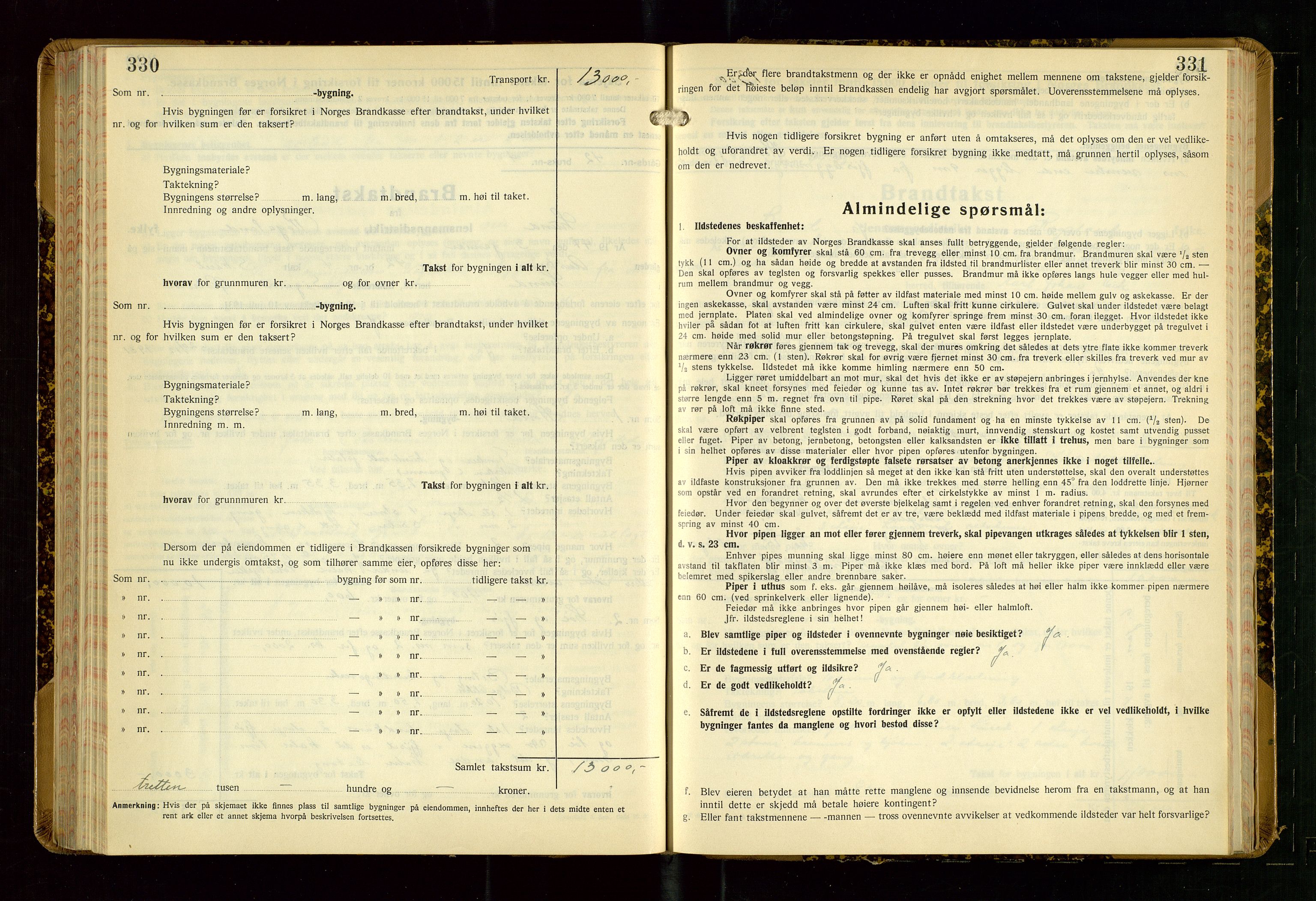 Lund lensmannskontor, AV/SAST-A-100303/Gob/L0006: "Brandtakstprotokoll", 1938-1951, s. 330-331