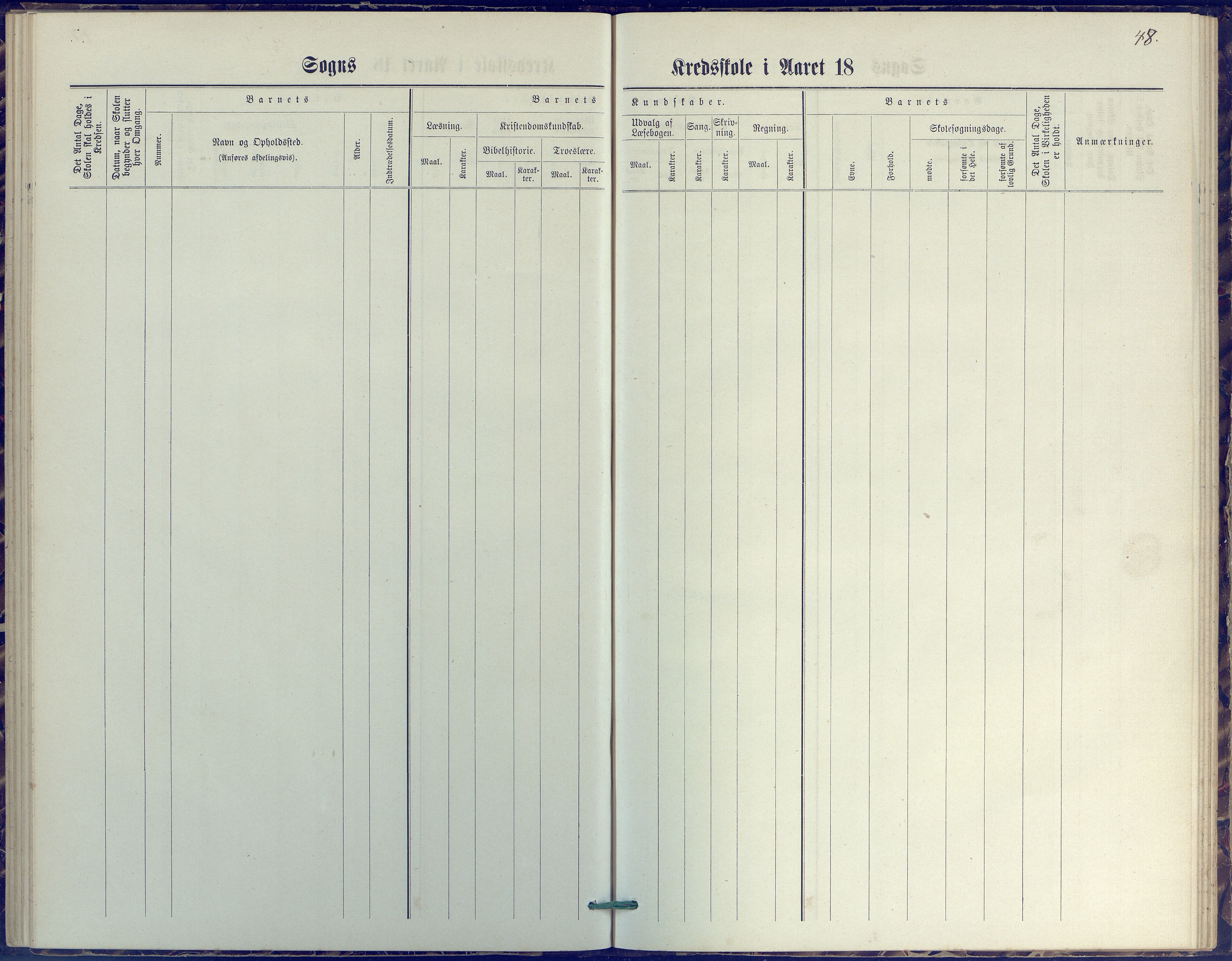 Øyestad kommune frem til 1979, AAKS/KA0920-PK/06/06J/L0001: Skoleprotokoll, 1872-1892, s. 48