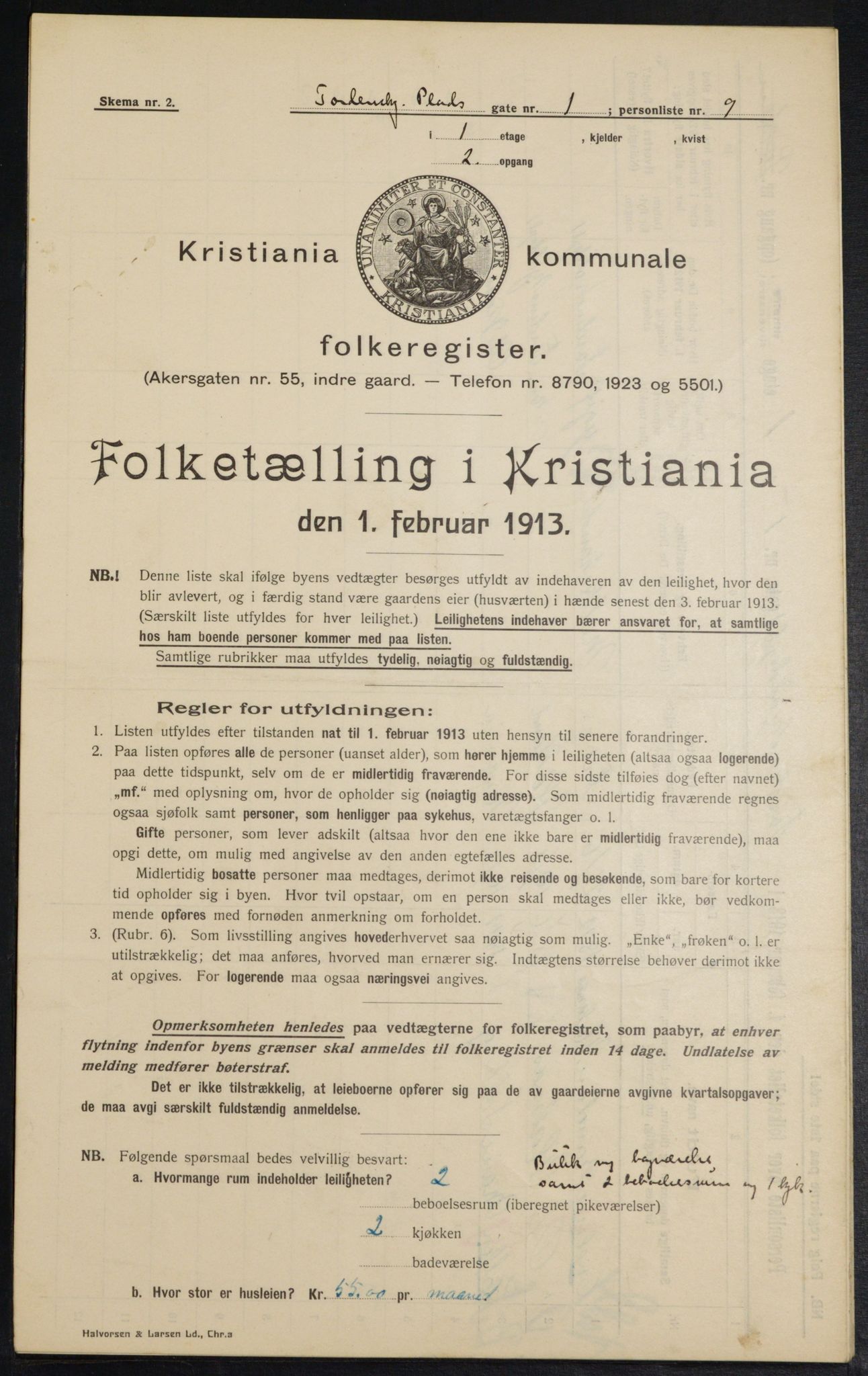 OBA, Kommunal folketelling 1.2.1913 for Kristiania, 1913, s. 113832