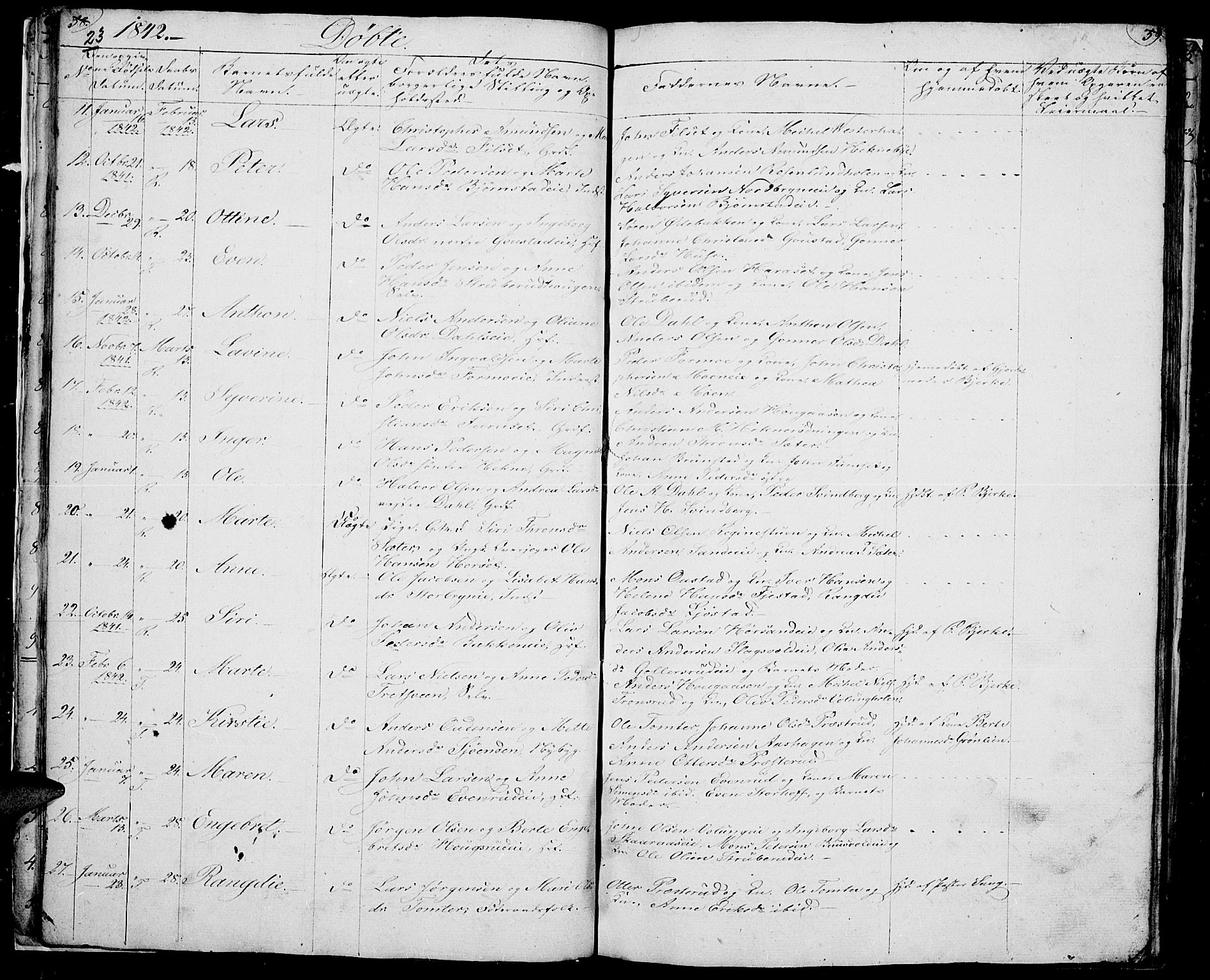 Romedal prestekontor, AV/SAH-PREST-004/L/L0008: Klokkerbok nr. 8, 1837-1844, s. 23