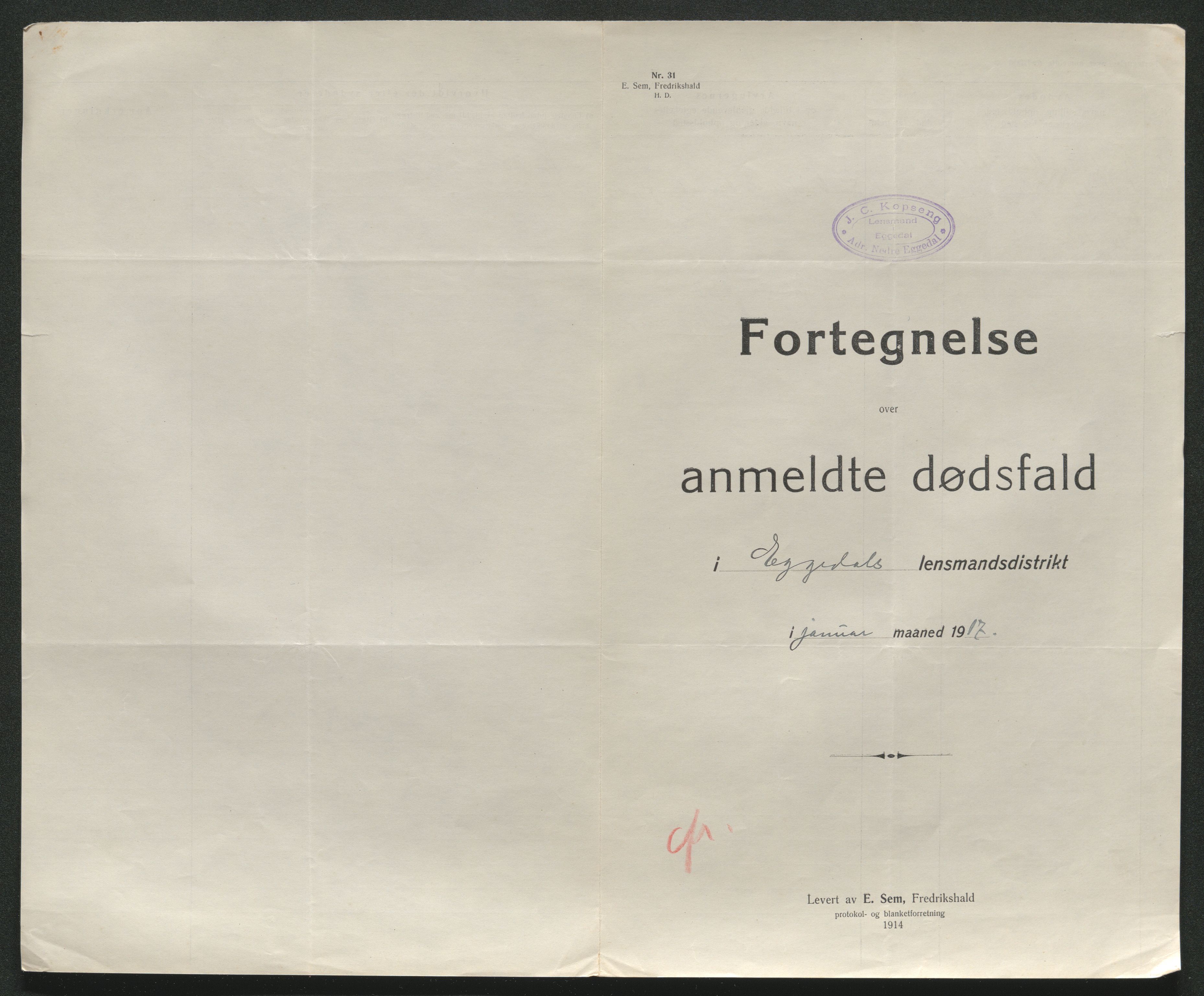 Eiker, Modum og Sigdal sorenskriveri, AV/SAKO-A-123/H/Ha/Hab/L0038: Dødsfallsmeldinger, 1916-1917, s. 731