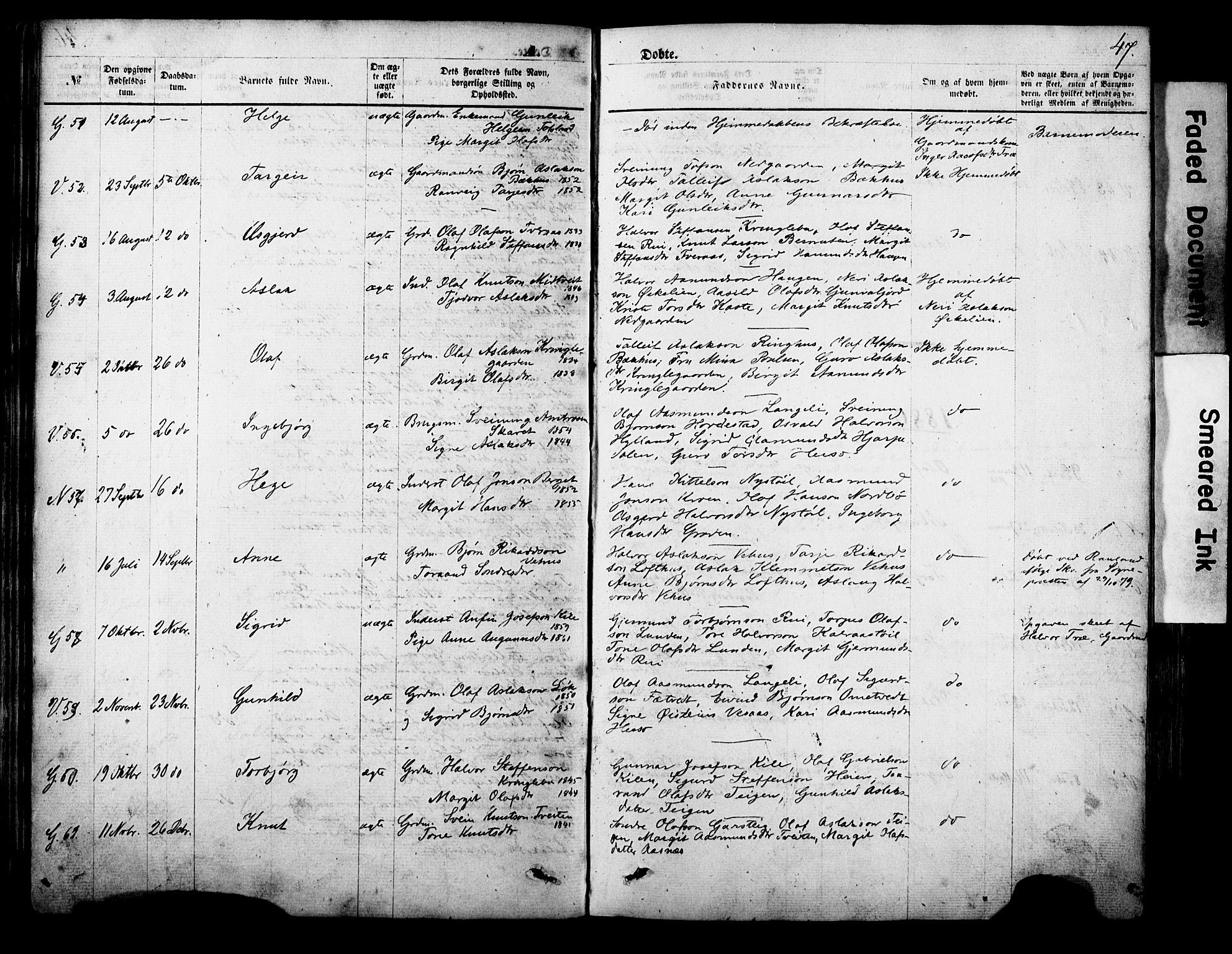 Vinje kirkebøker, AV/SAKO-A-312/F/Fa/L0005: Ministerialbok nr. I 5, 1870-1886, s. 47