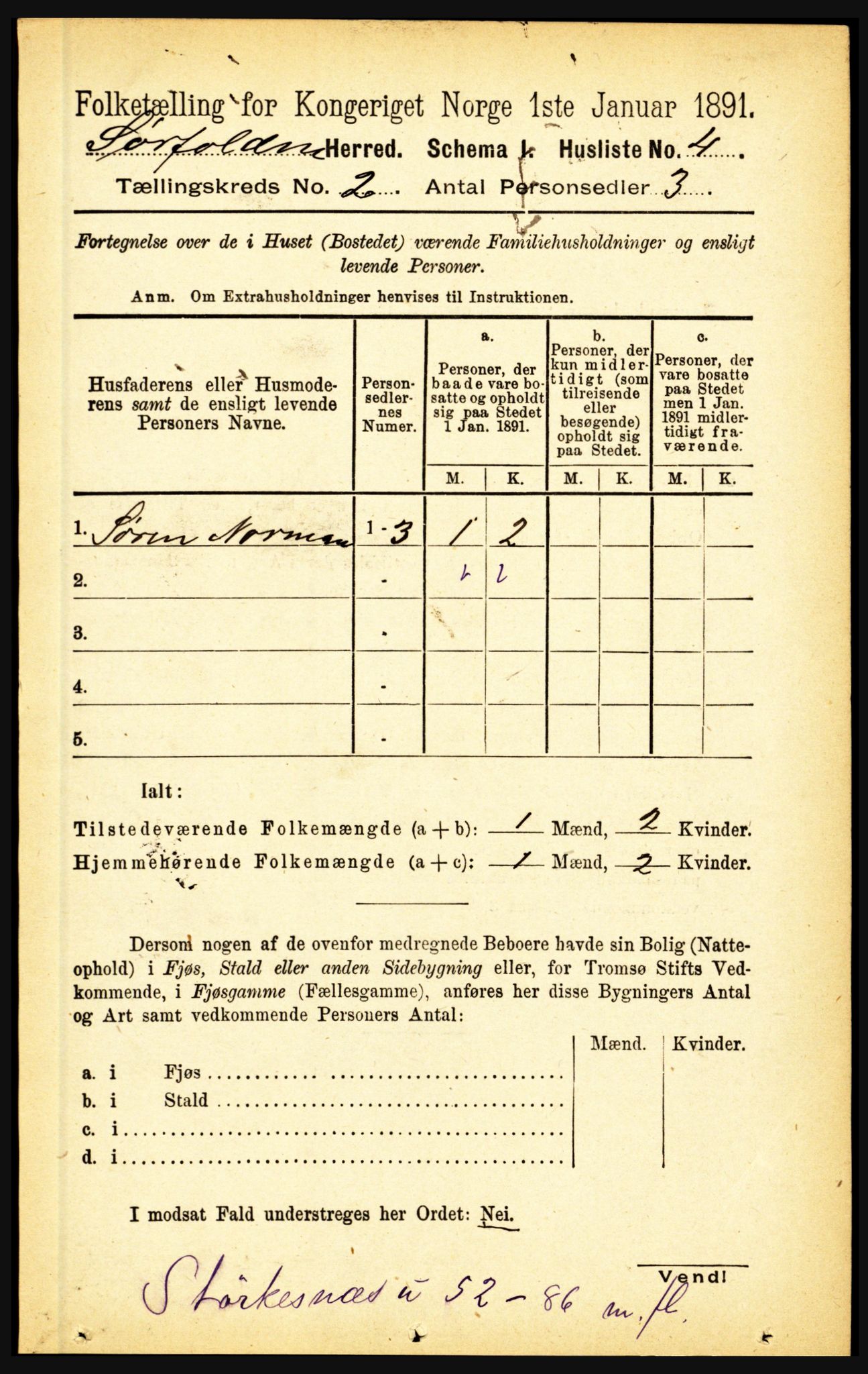 RA, Folketelling 1891 for 1845 Sørfold herred, 1891, s. 177