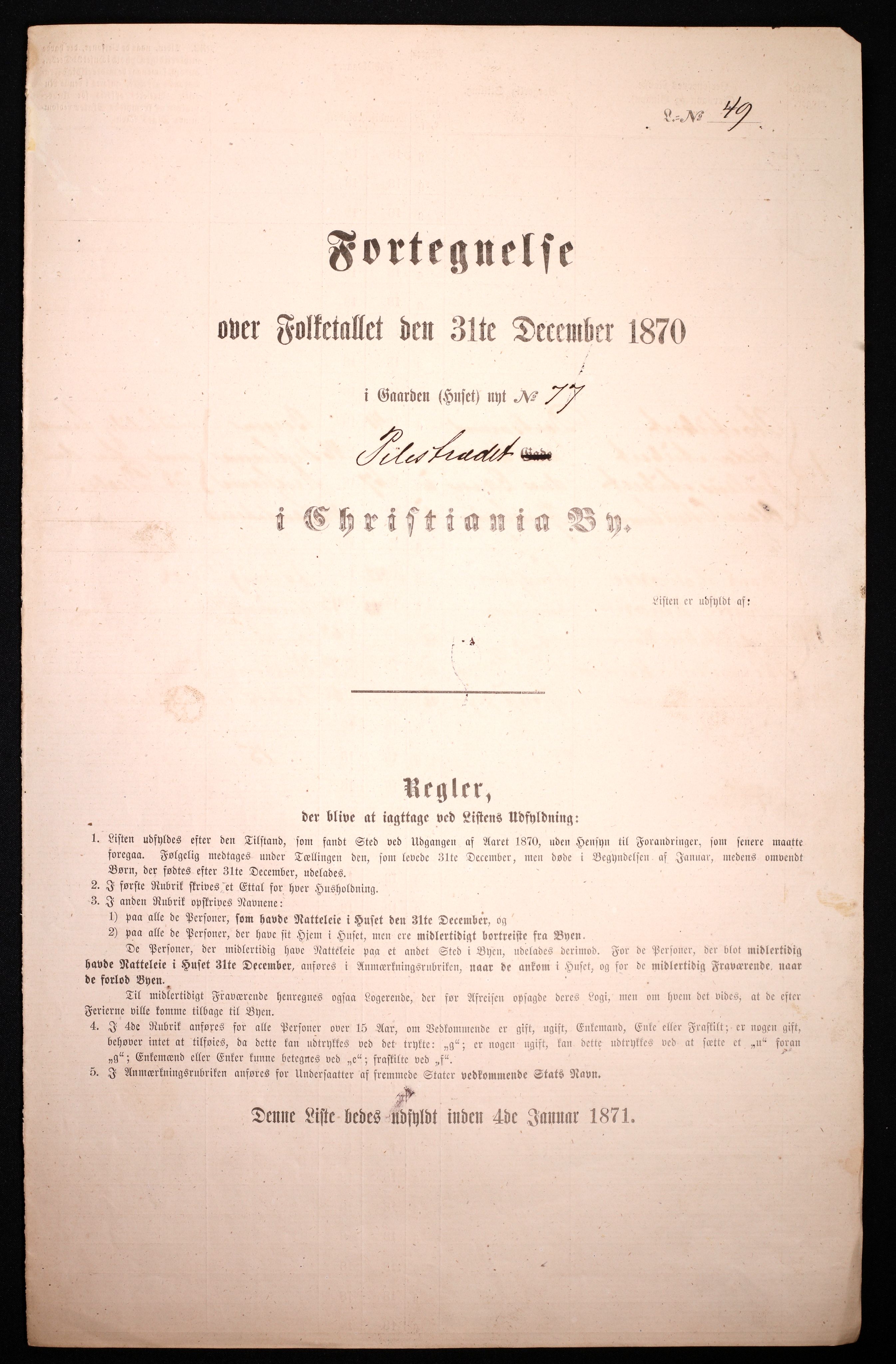 RA, Folketelling 1870 for 0301 Kristiania kjøpstad, 1870, s. 2781