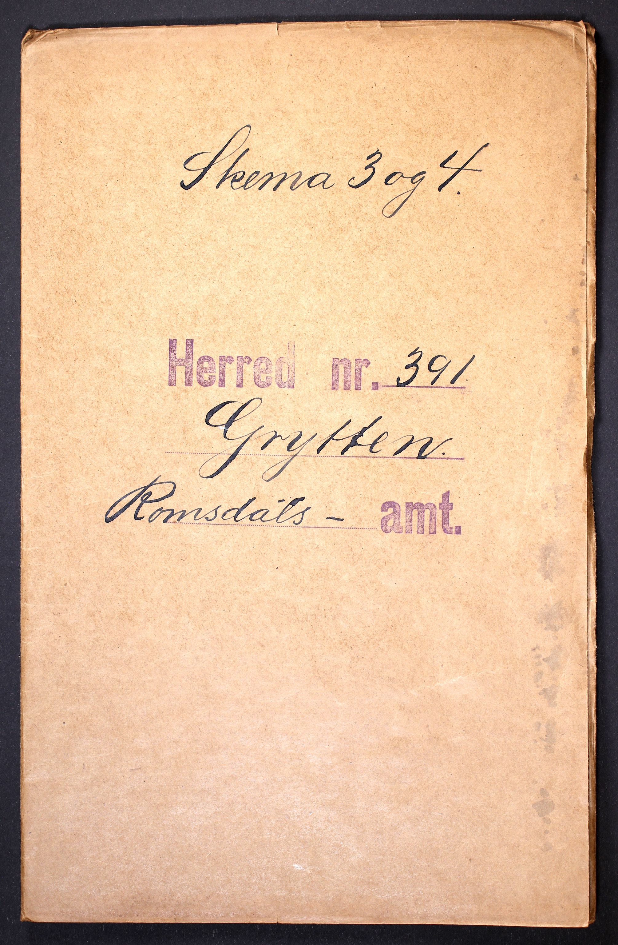 RA, Folketelling 1910 for 1539 Grytten herred, 1910, s. 1
