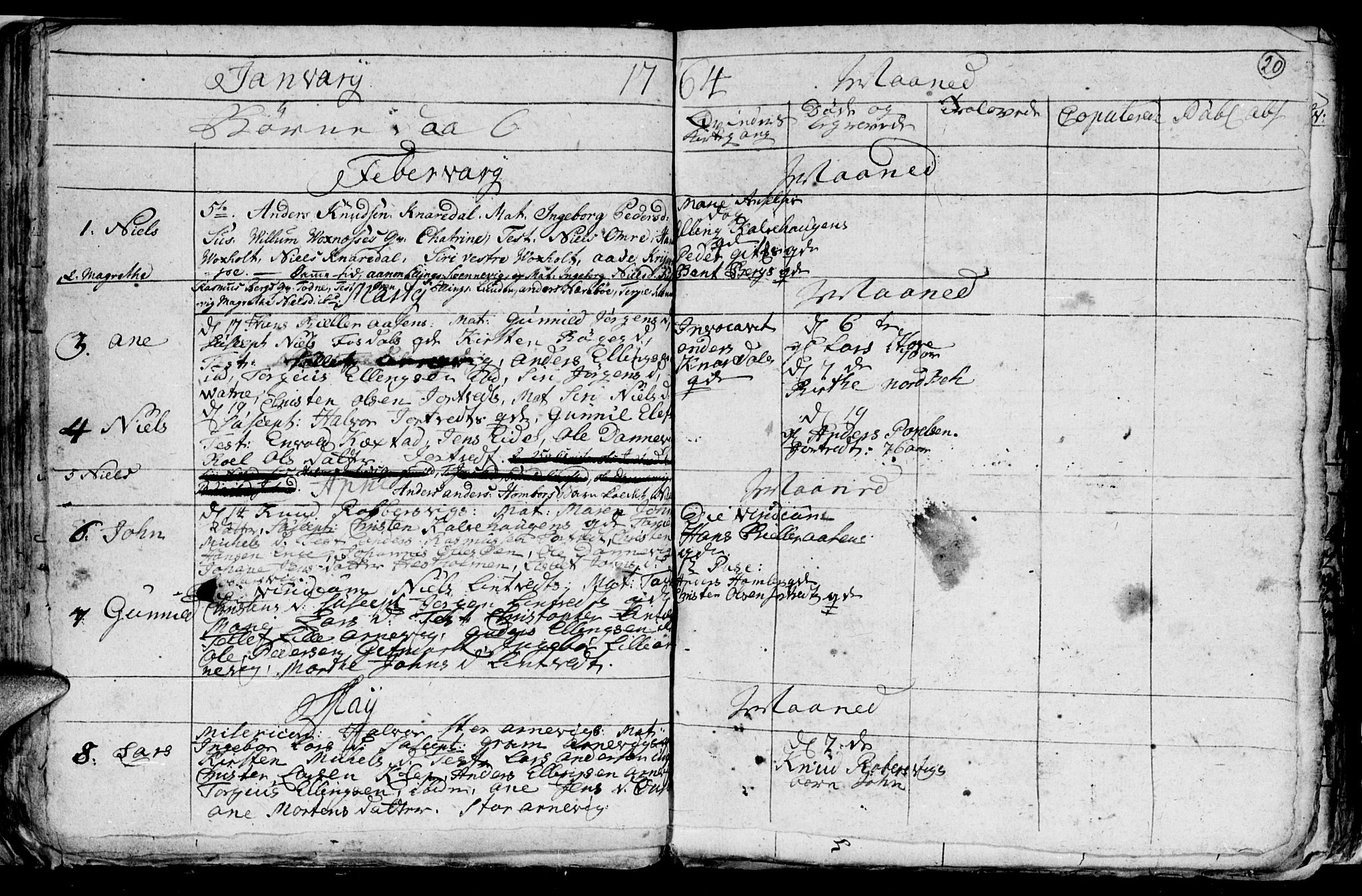 Hommedal sokneprestkontor, AV/SAK-1111-0023/F/Fb/Fba/L0001: Klokkerbok nr. B 1, 1758-1791, s. 20
