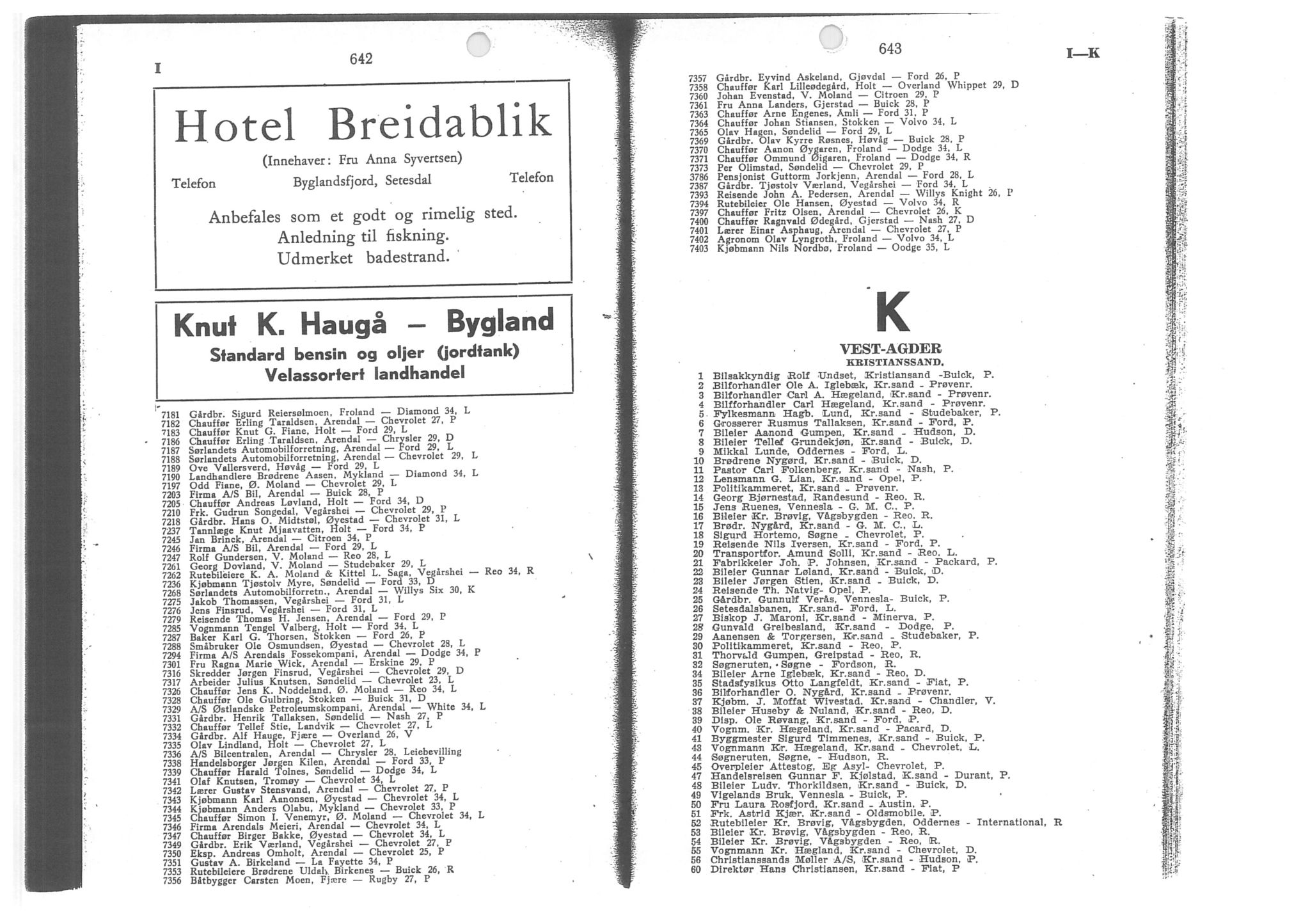 Andre publikasjoner, PUBL/PUBL-999/0001/1935: Norges bilbok 1935, 1935, s. 642-643