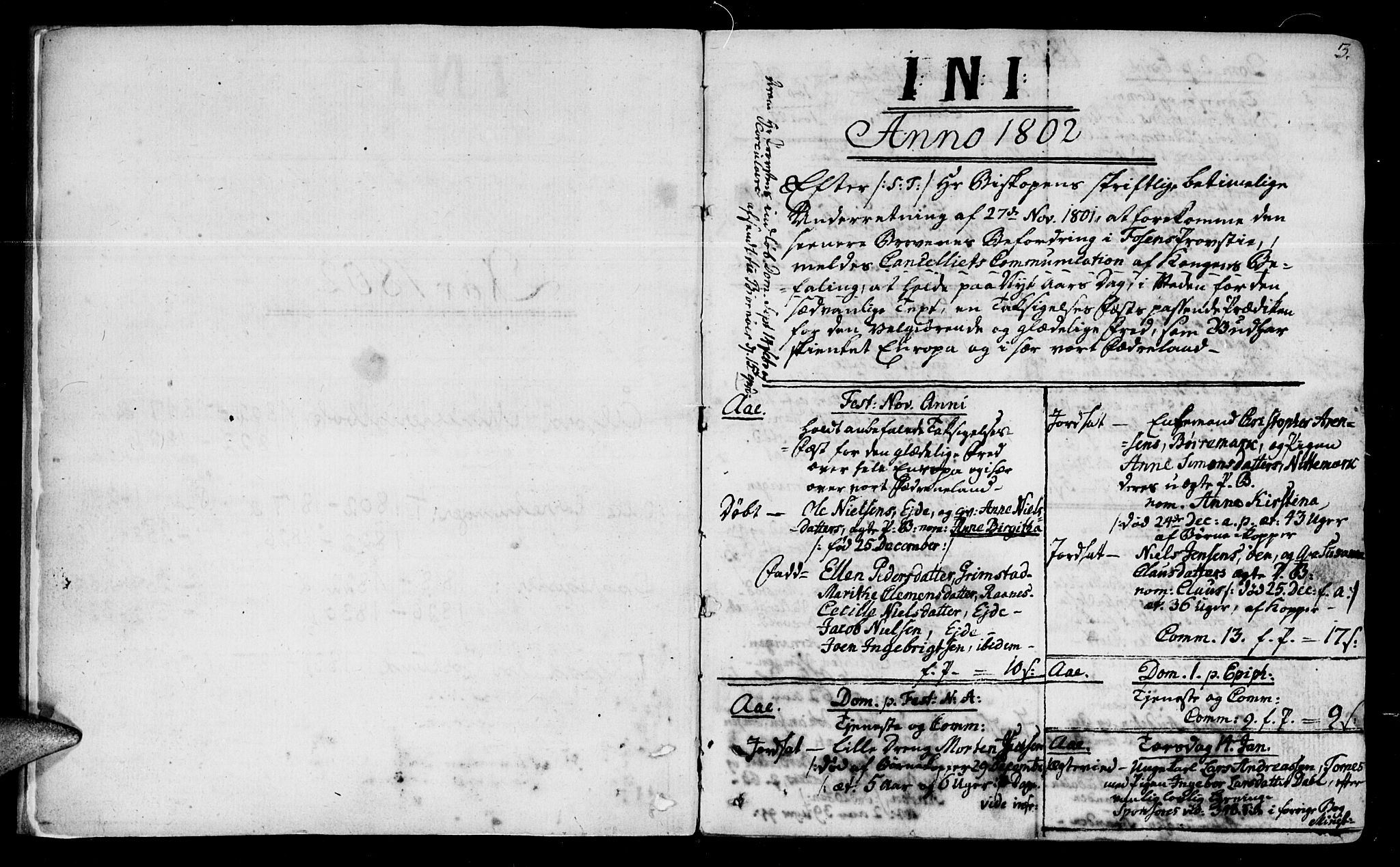 Ministerialprotokoller, klokkerbøker og fødselsregistre - Sør-Trøndelag, AV/SAT-A-1456/655/L0674: Ministerialbok nr. 655A03, 1802-1826, s. 2-3