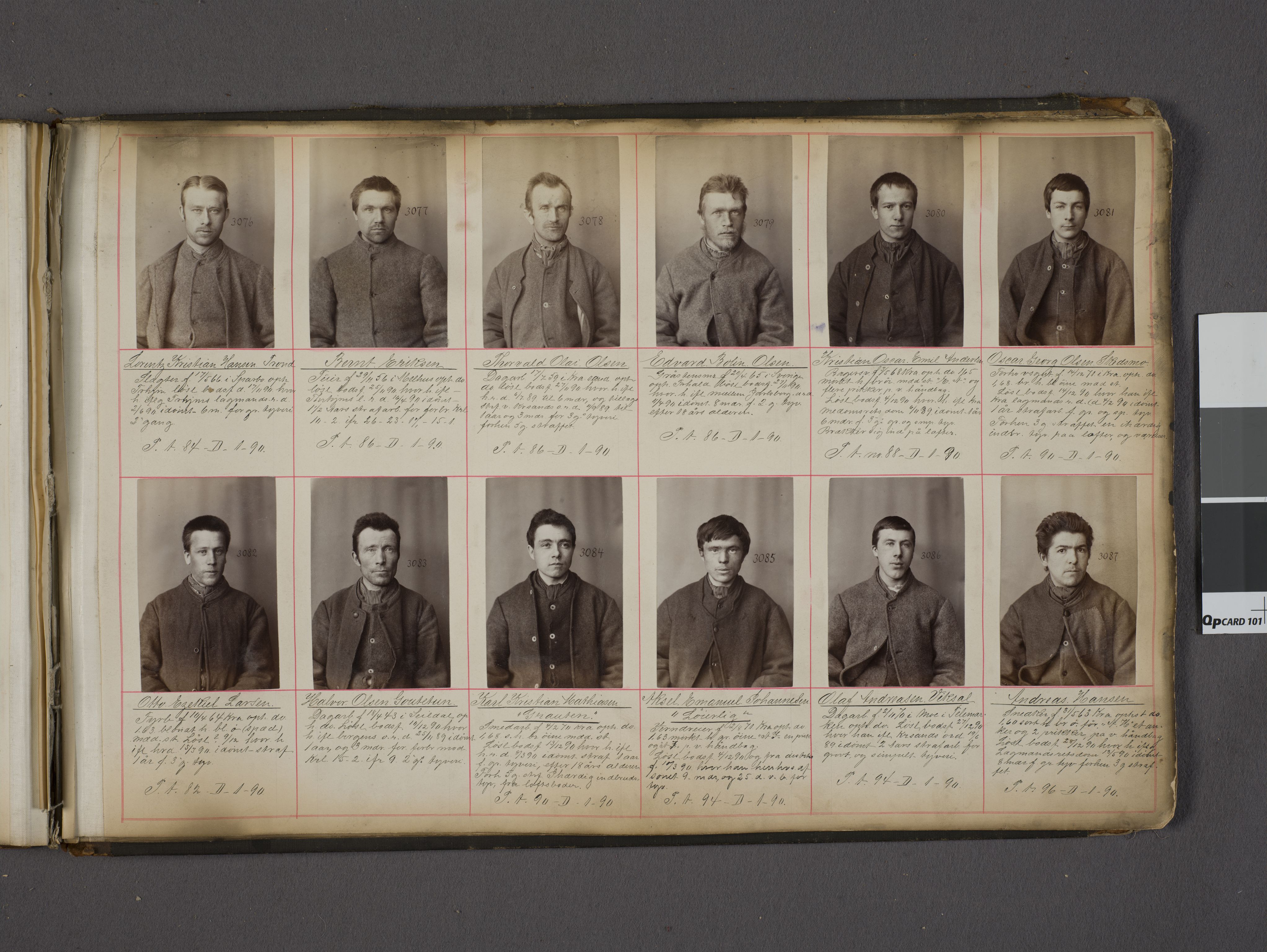 Oslo politikammer, Kriminalavdelingen, AV/SAO-A-11137/U/Ua/L0002: Forbryteralbum, 1887-1891, s. 57