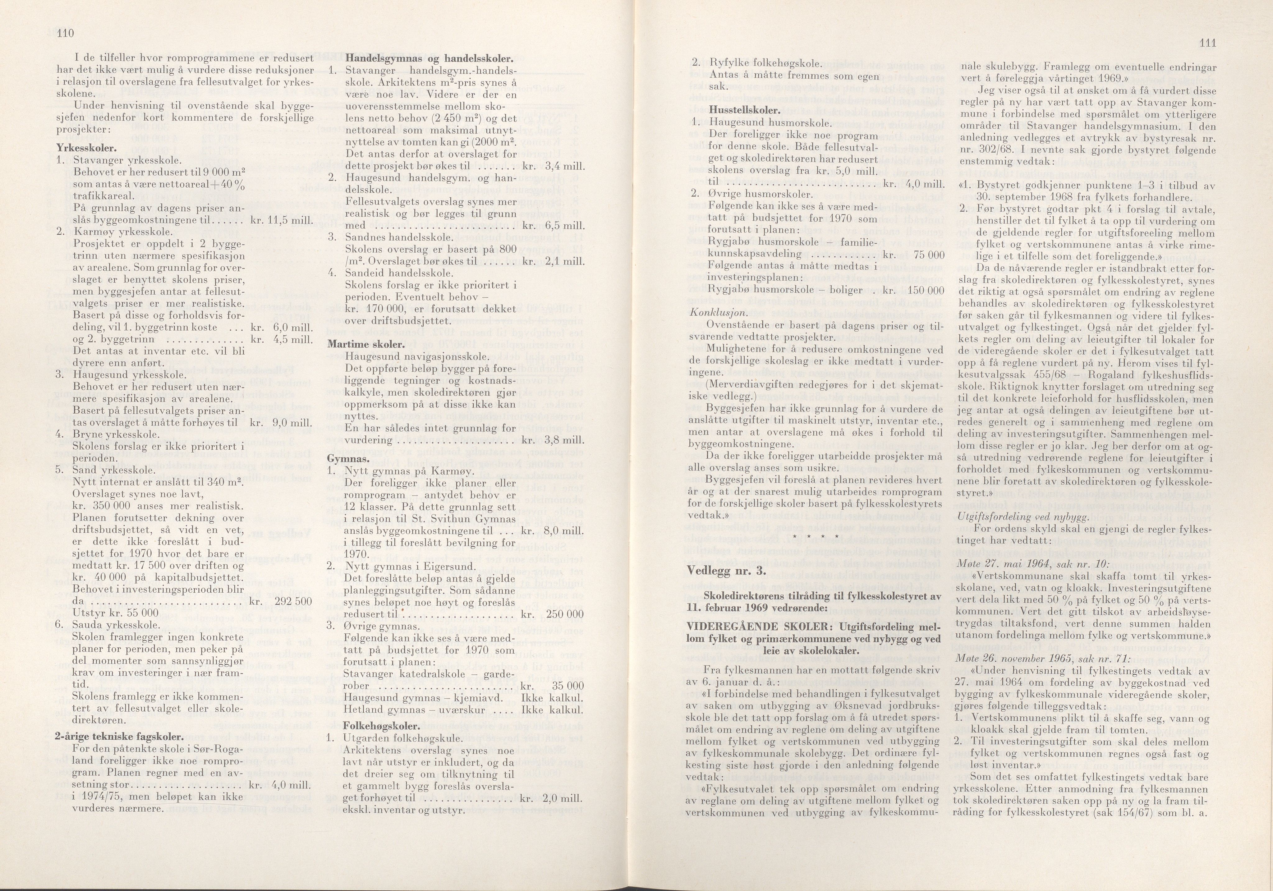 Rogaland fylkeskommune - Fylkesrådmannen , IKAR/A-900/A/Aa/Aaa/L0090: Møtebok , 1970, s. 110-111