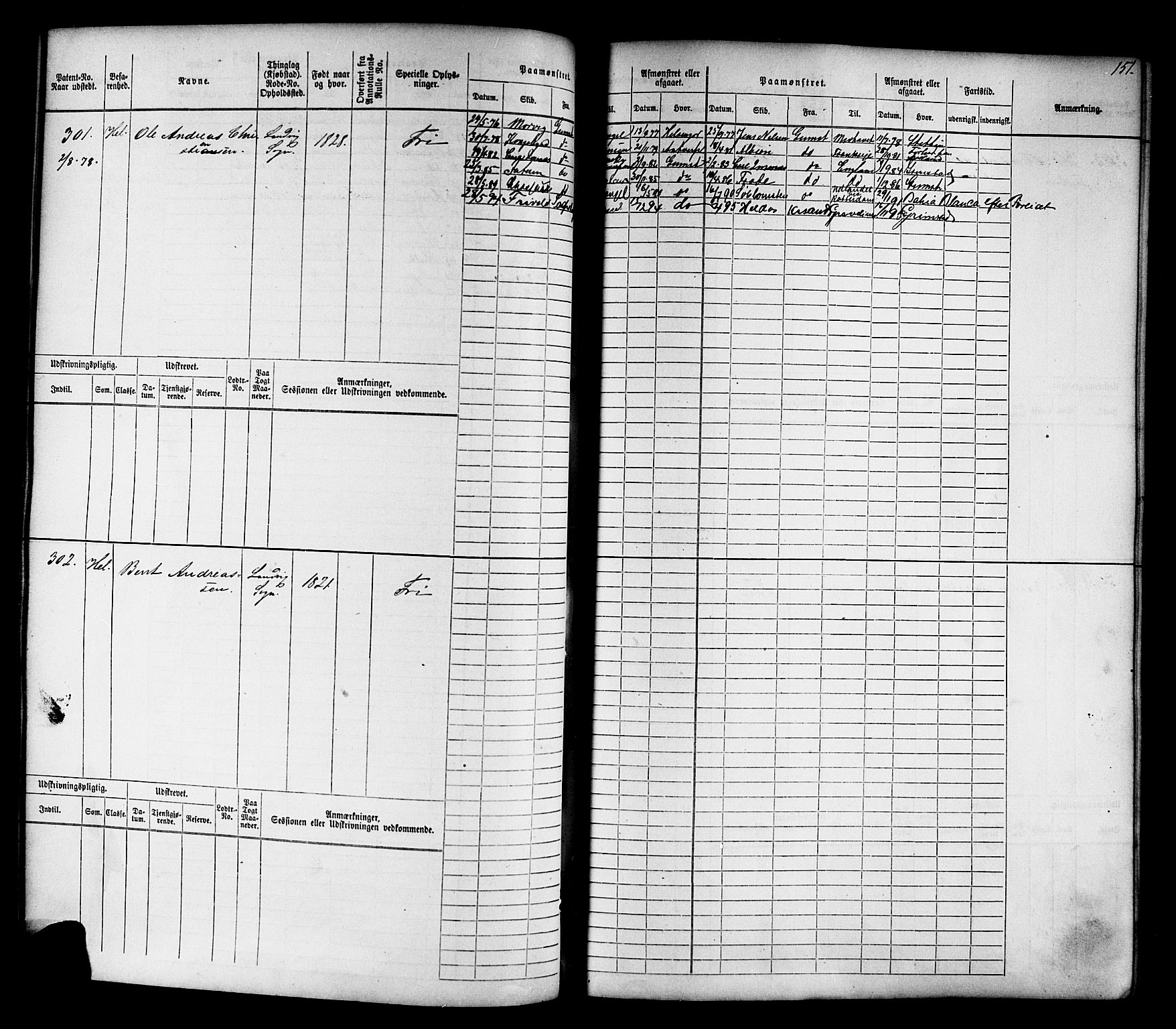 Grimstad mønstringskrets, AV/SAK-2031-0013/F/Fb/L0009: Hovedrulle nr 1-768, V-22, 1868-1870, s. 155