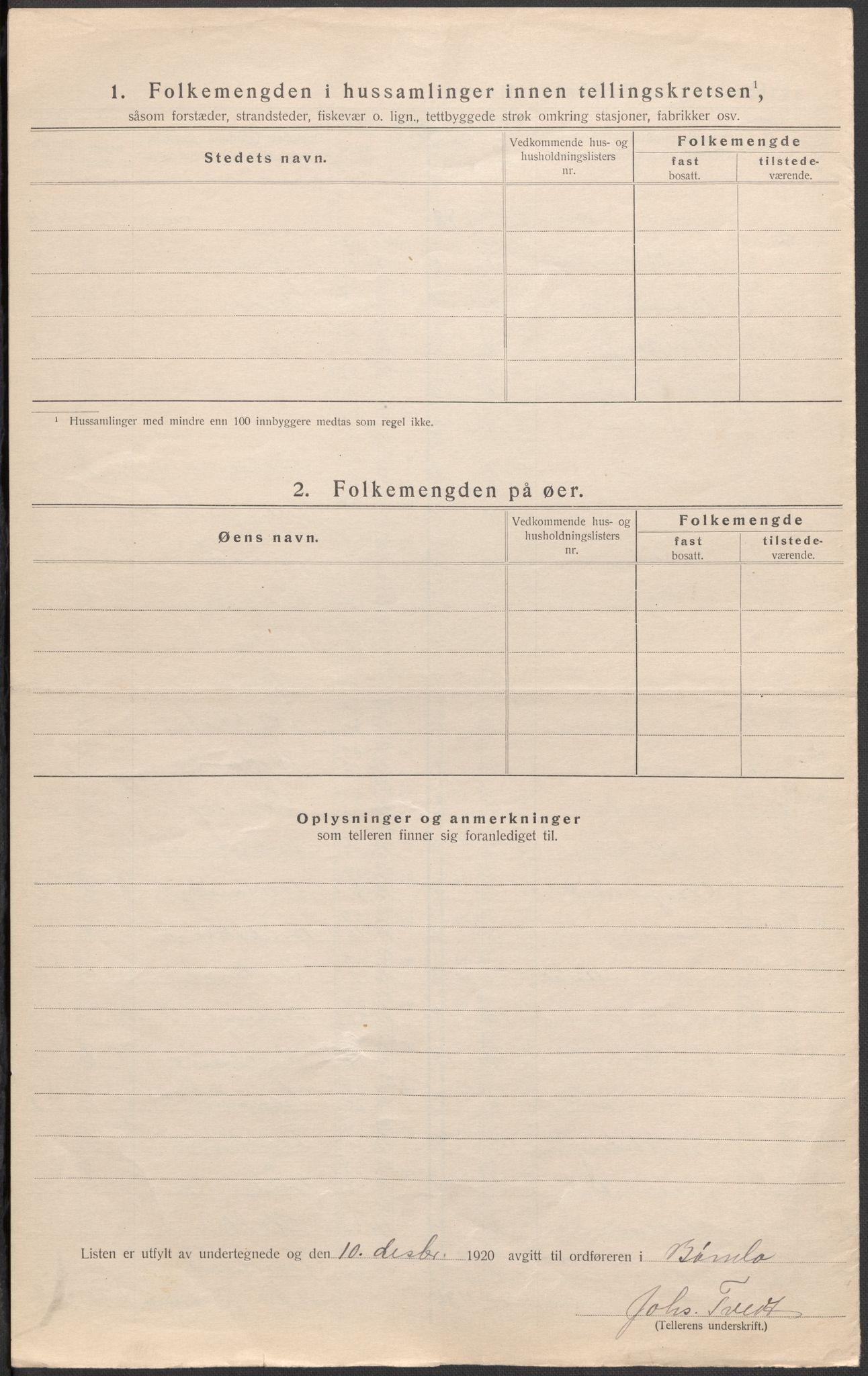 SAB, Folketelling 1920 for 1219 Bømlo herred, 1920, s. 7