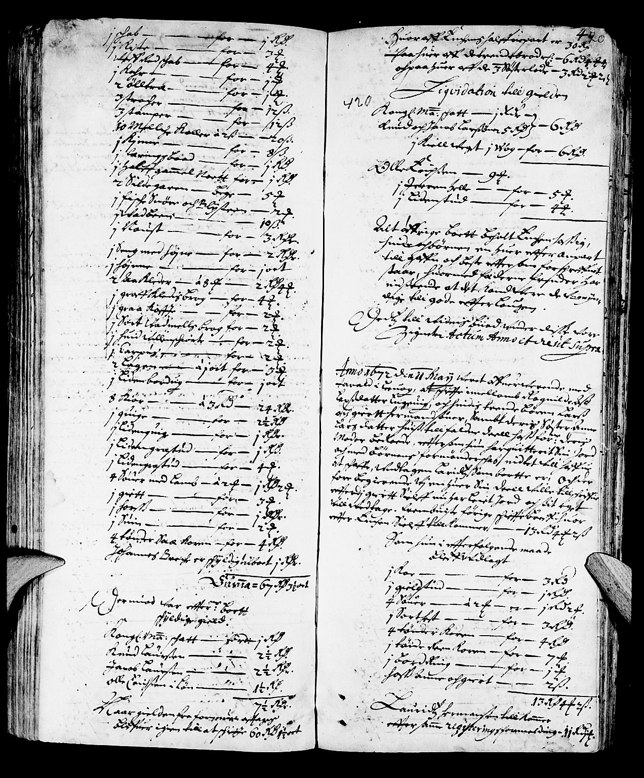 Sunnhordland sorenskrivar, SAB/A-2401/1/H/Ha/Haa/L0001: Skifteprotokollar. Register på kort. Fol. 240- ut, 1669-1673, s. 419b-420a