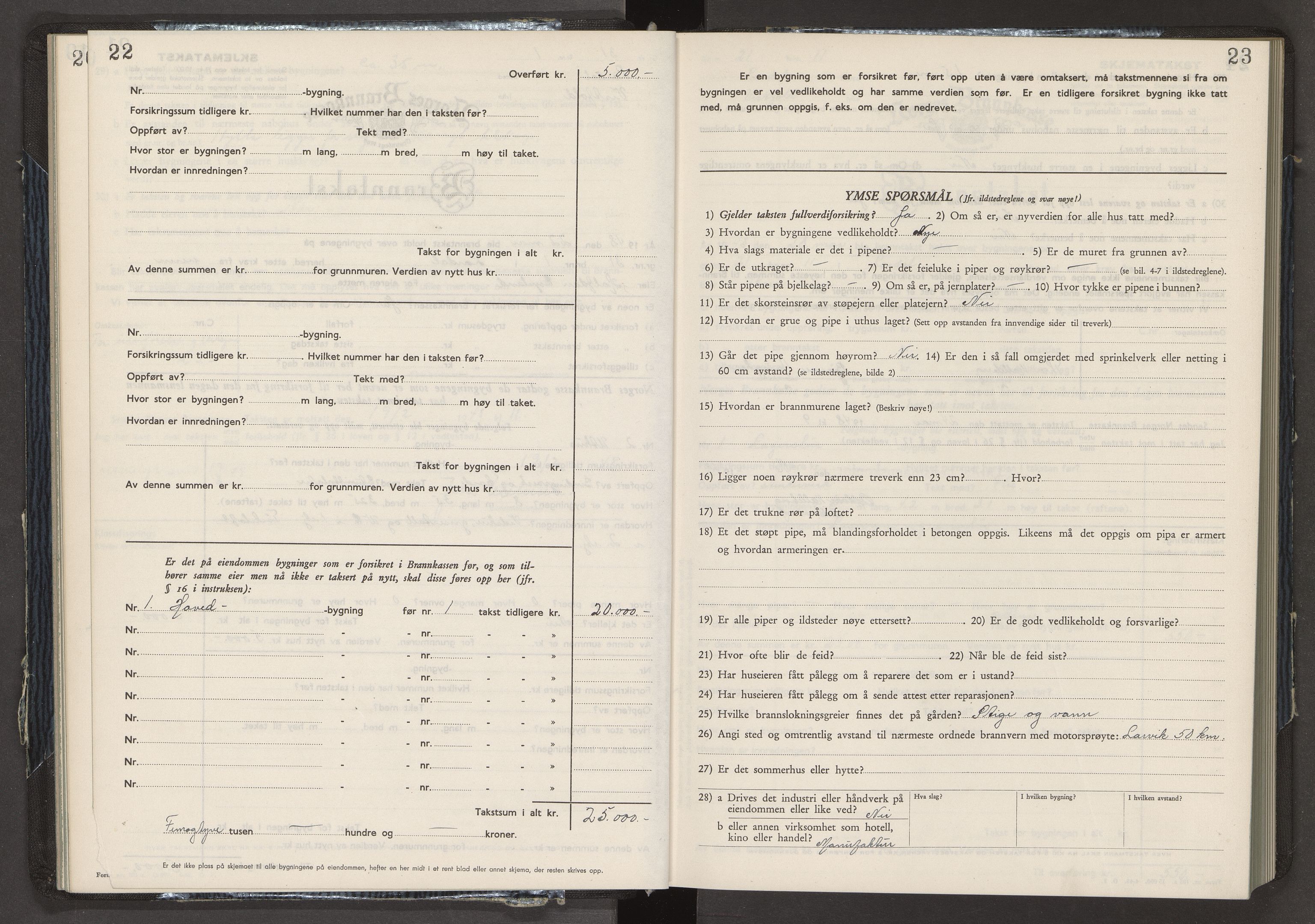 Lardal lensmannskontor, AV/SAKO-A-539/Y/Yb/Ybb/L0003: Skjematakstprotokoller, 1947-1955, s. 22-23