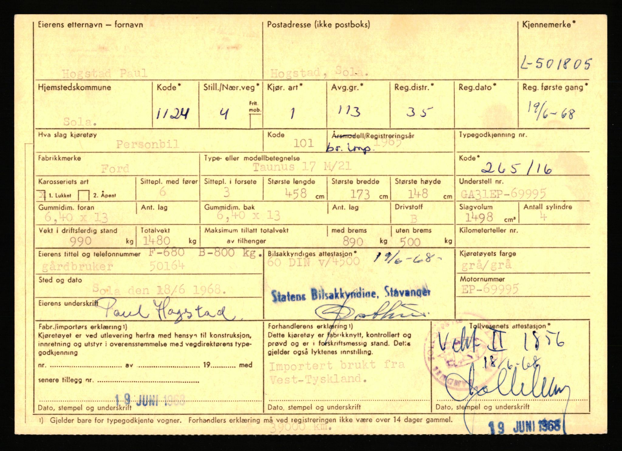 Stavanger trafikkstasjon, AV/SAST-A-101942/0/F/L0077: L-500000 - L-502999, 1930-1971, s. 1237