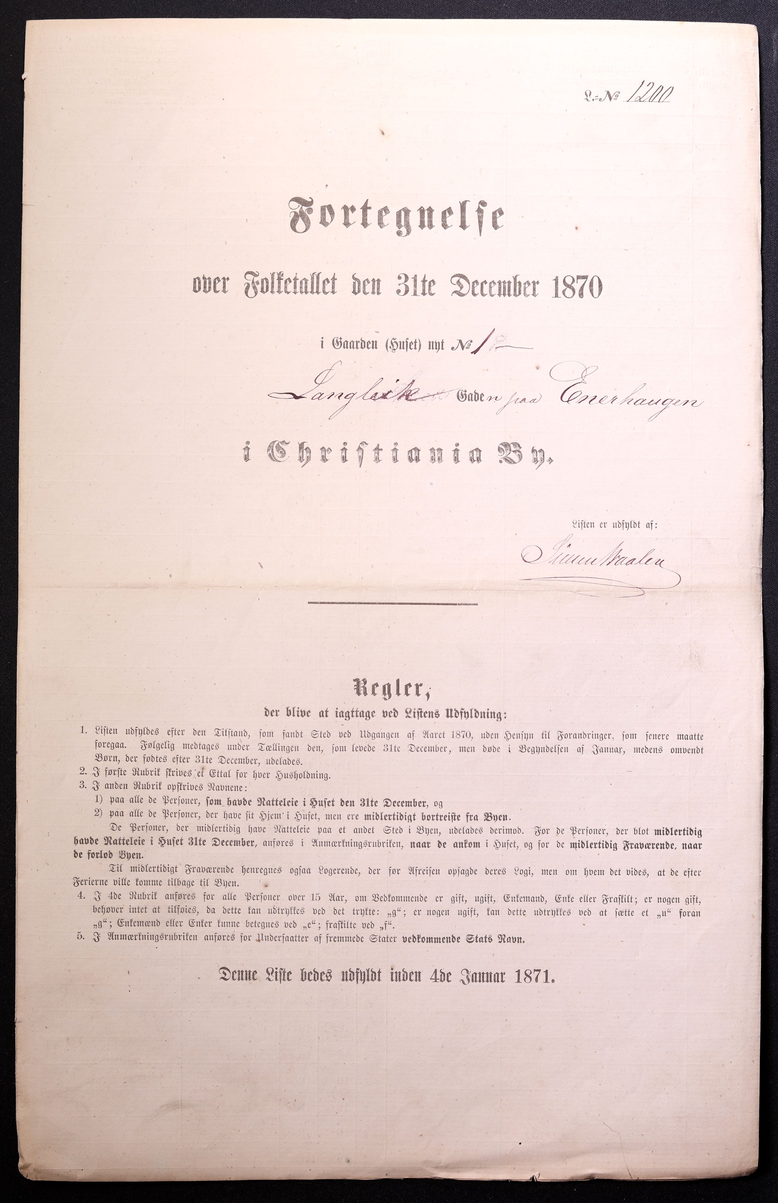 RA, Folketelling 1870 for 0301 Kristiania kjøpstad, 1870, s. 1897