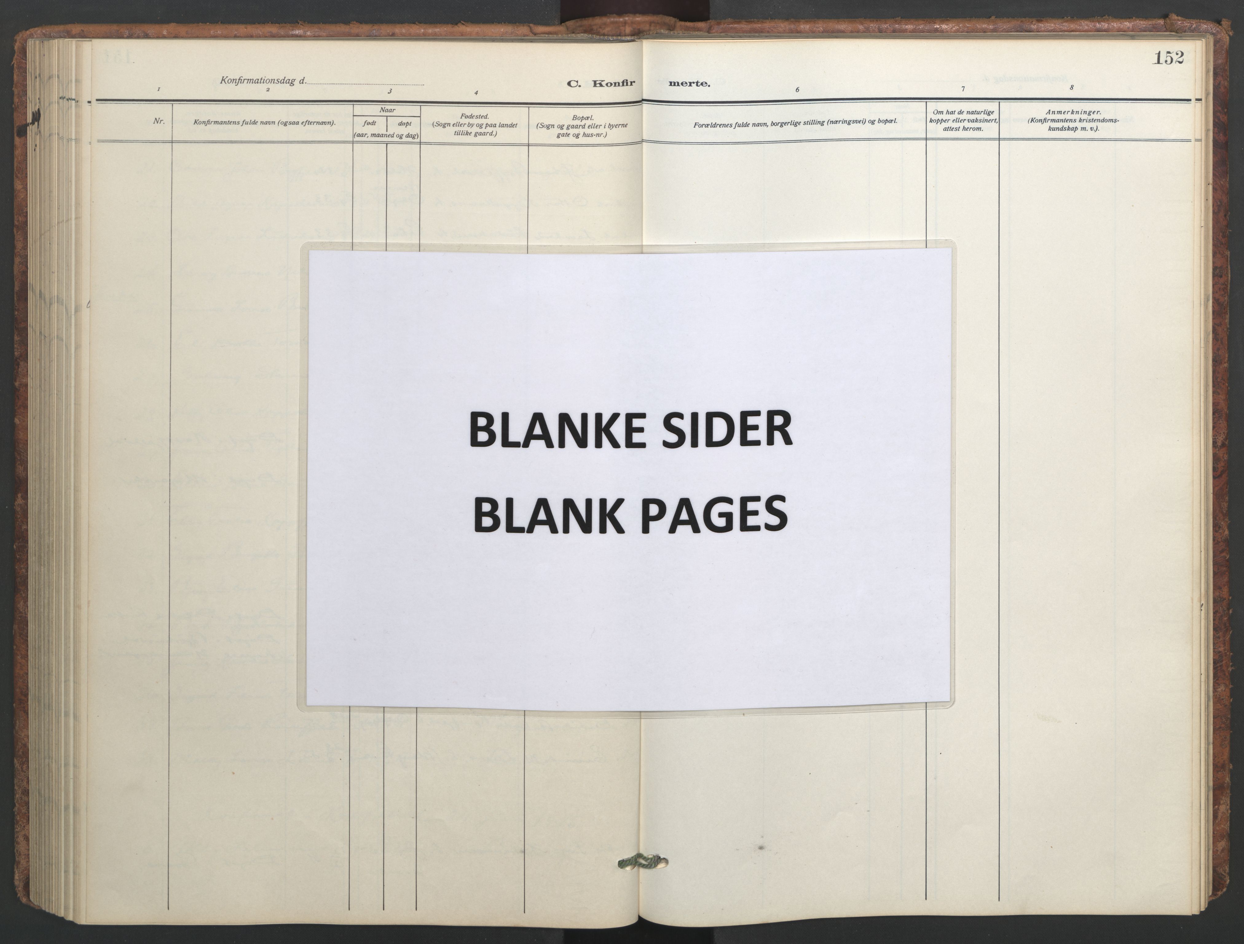 Ministerialprotokoller, klokkerbøker og fødselsregistre - Nordland, AV/SAT-A-1459/824/L0341: Klokkerbok nr. 824C01, 1916-1957, s. 152