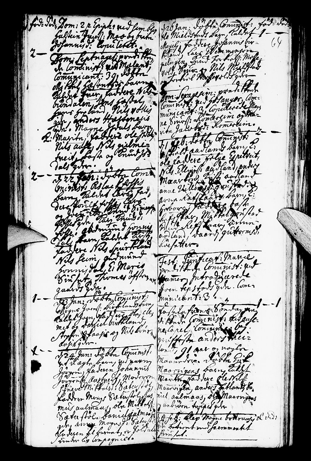 Hamre sokneprestembete, AV/SAB-A-75501/H/Ha/Haa/Haaa/L0004: Ministerialbok nr. A 4, 1727-1733, s. 64