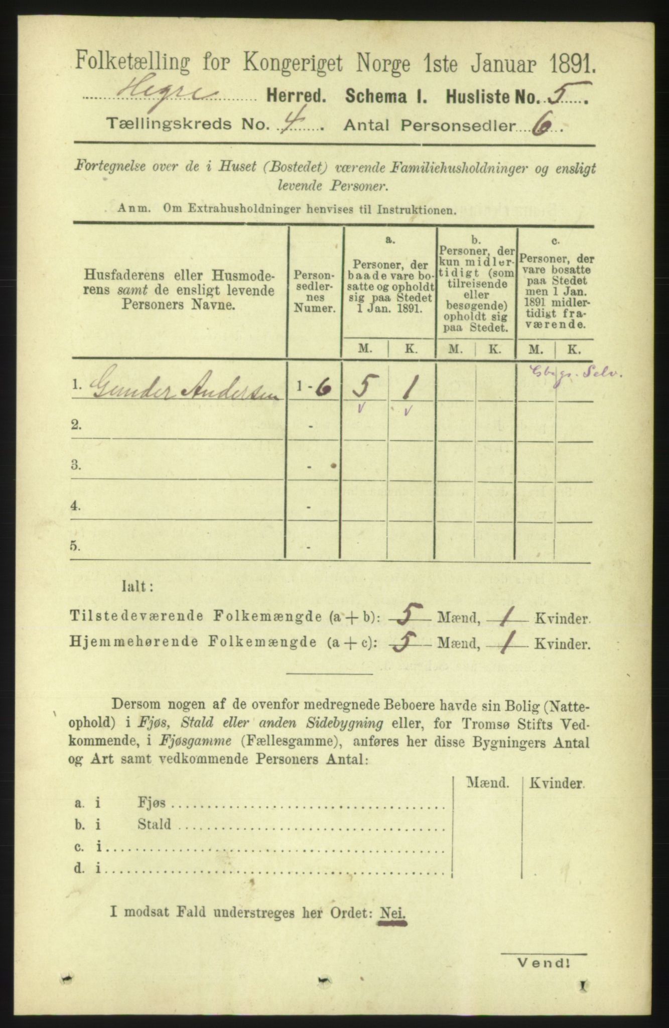 RA, Folketelling 1891 for 1712 Hegra herred, 1891, s. 1420