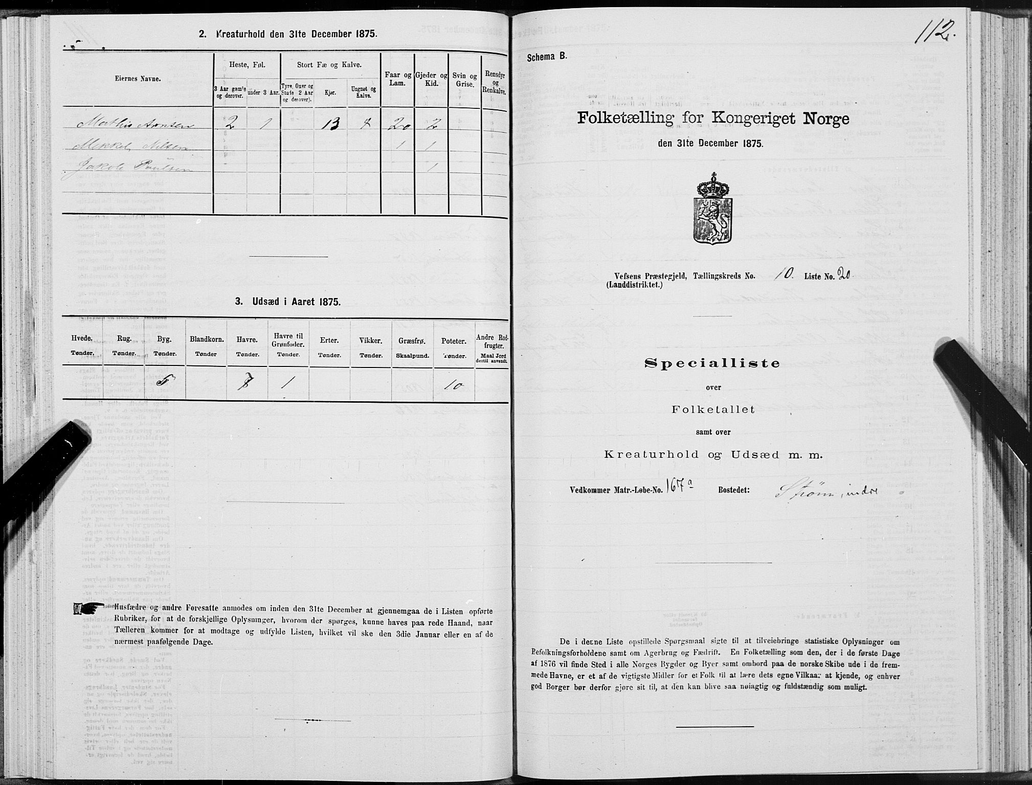 SAT, Folketelling 1875 for 1824L Vefsn prestegjeld, Vefsn sokn, 1875, s. 3112