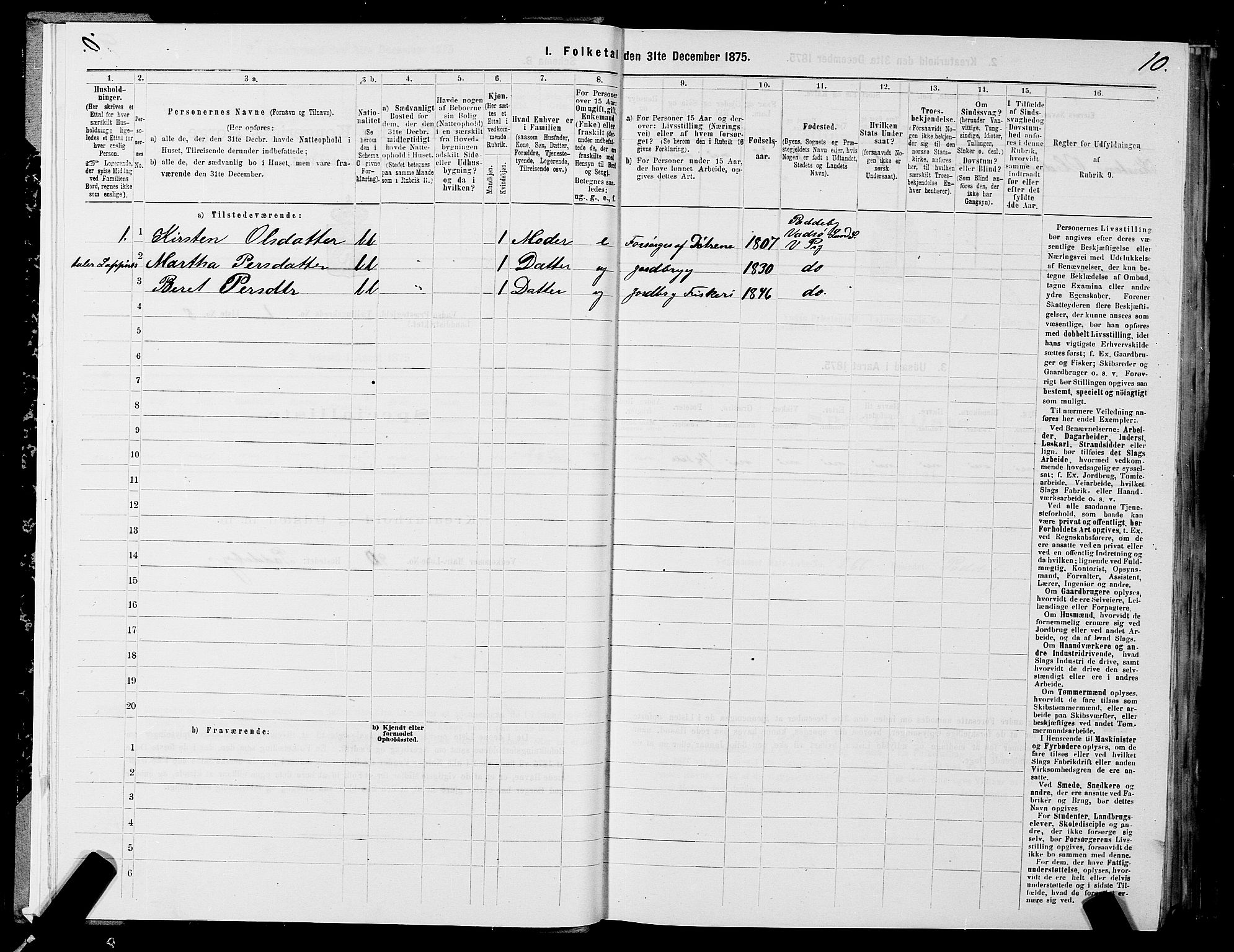 SATØ, Folketelling 1875 for 2029L Vadsø prestegjeld, Vadsø landsokn, 1875, s. 1010