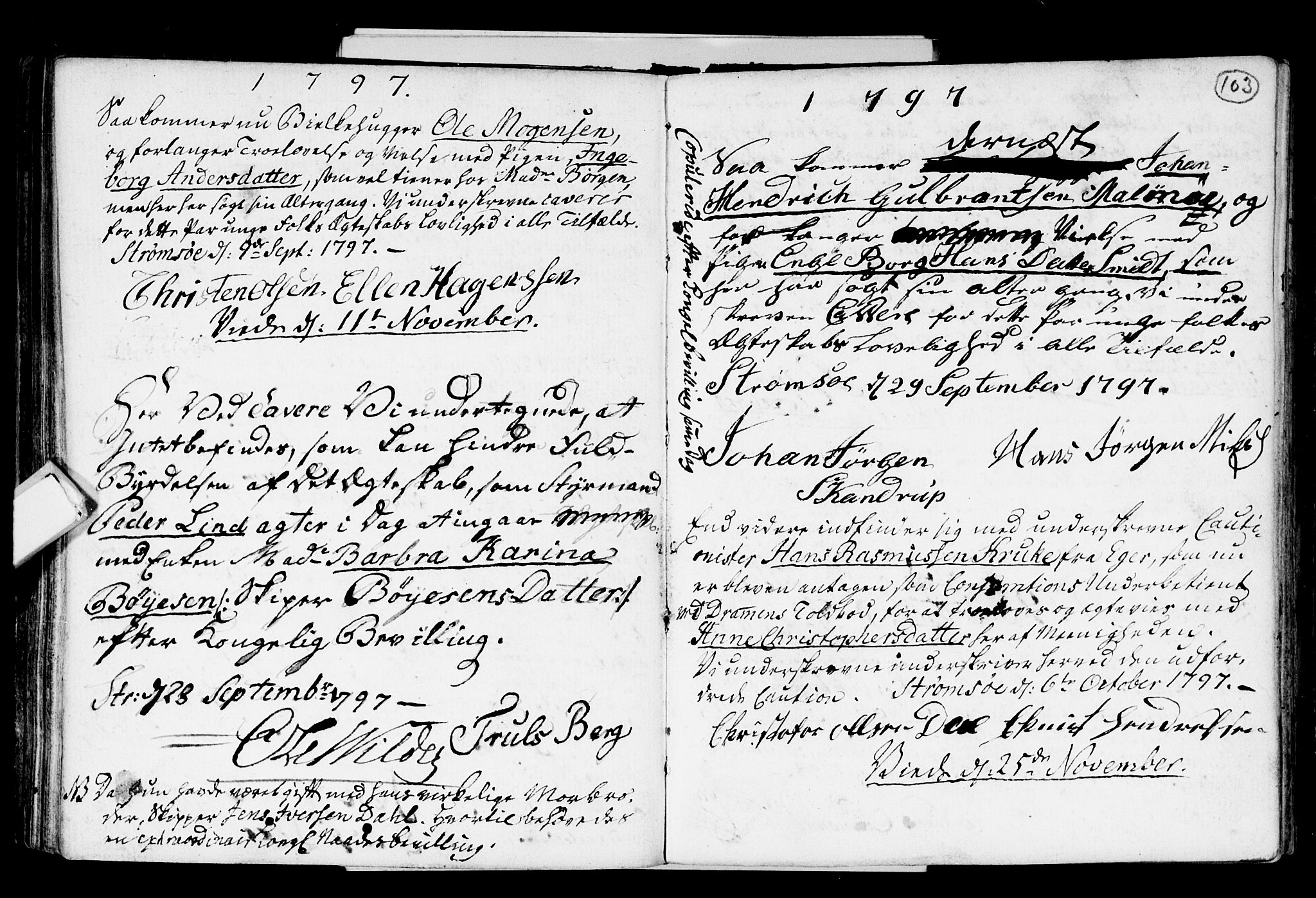 Strømsø kirkebøker, SAKO/A-246/H/Hb/L0001: Forlovererklæringer nr. 1, 1752-1815, s. 103