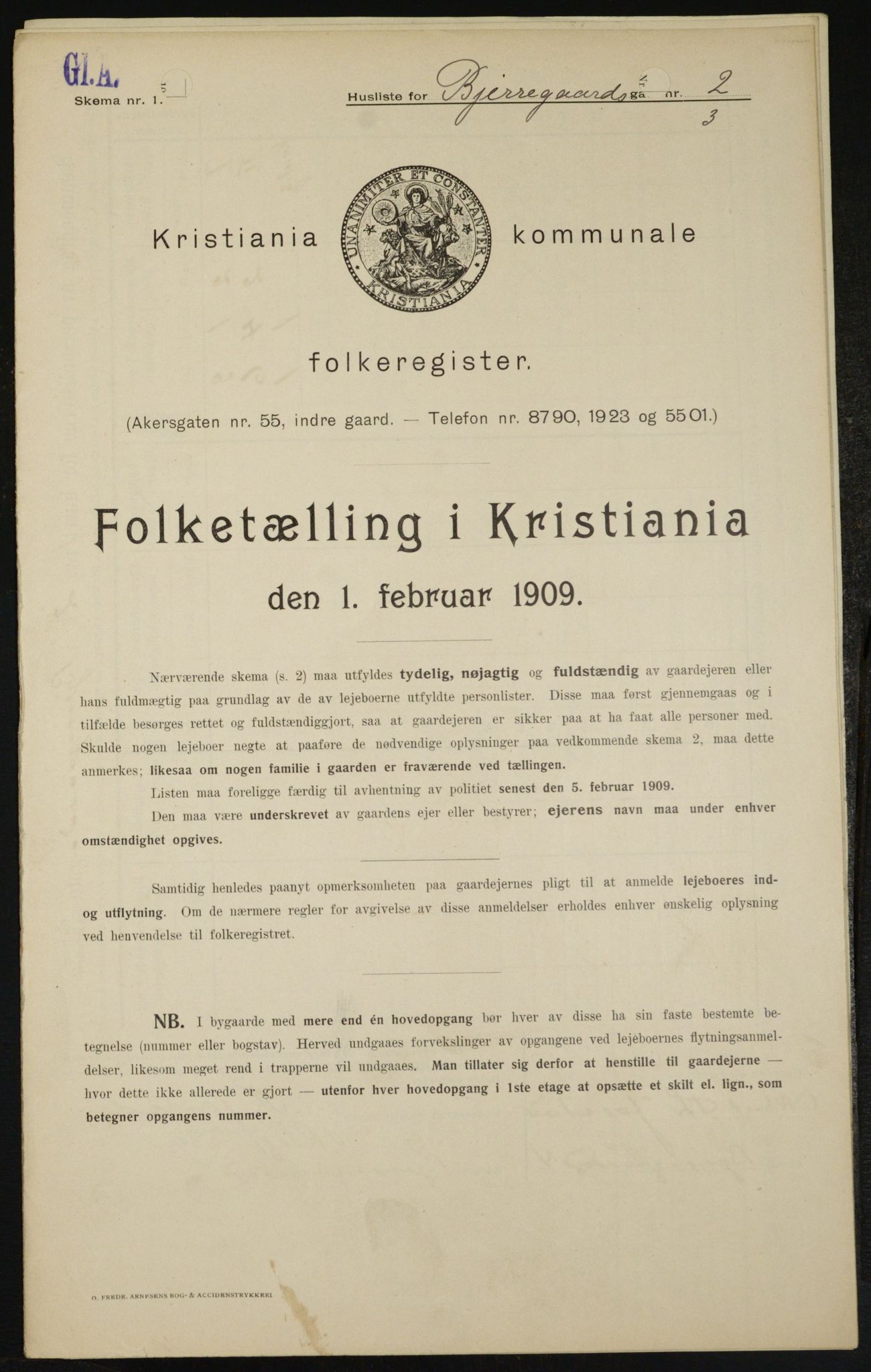 OBA, Kommunal folketelling 1.2.1909 for Kristiania kjøpstad, 1909, s. 5120