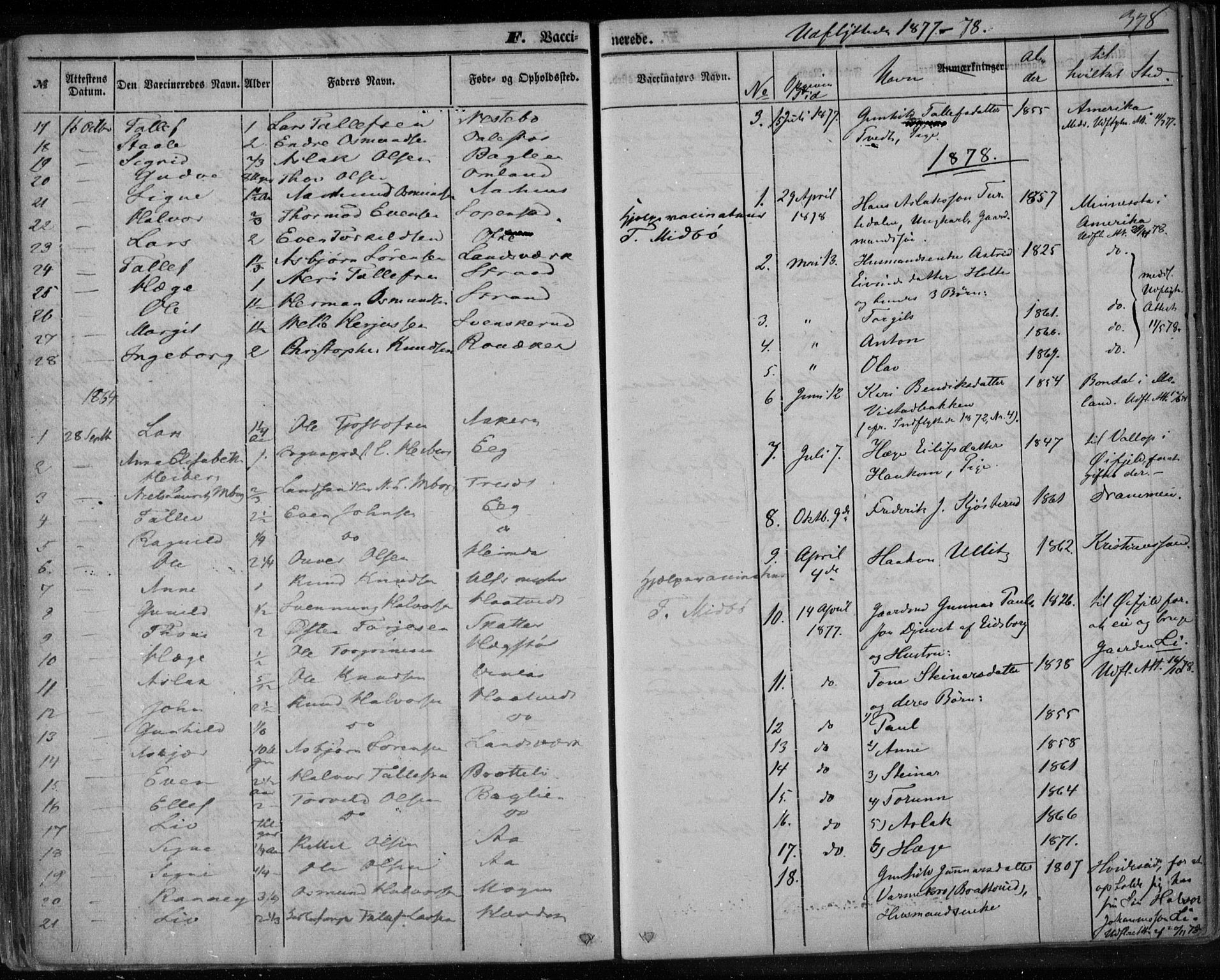 Lårdal kirkebøker, AV/SAKO-A-284/F/Fa/L0006: Ministerialbok nr. I 6, 1861-1886, s. 378