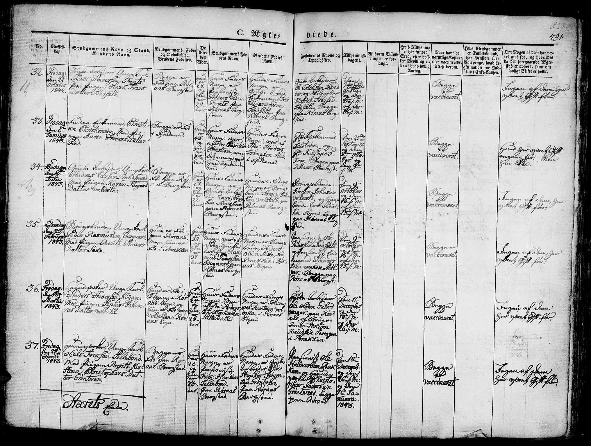 Ministerialprotokoller, klokkerbøker og fødselsregistre - Sør-Trøndelag, SAT/A-1456/681/L0939: Klokkerbok nr. 681C03, 1829-1855, s. 491