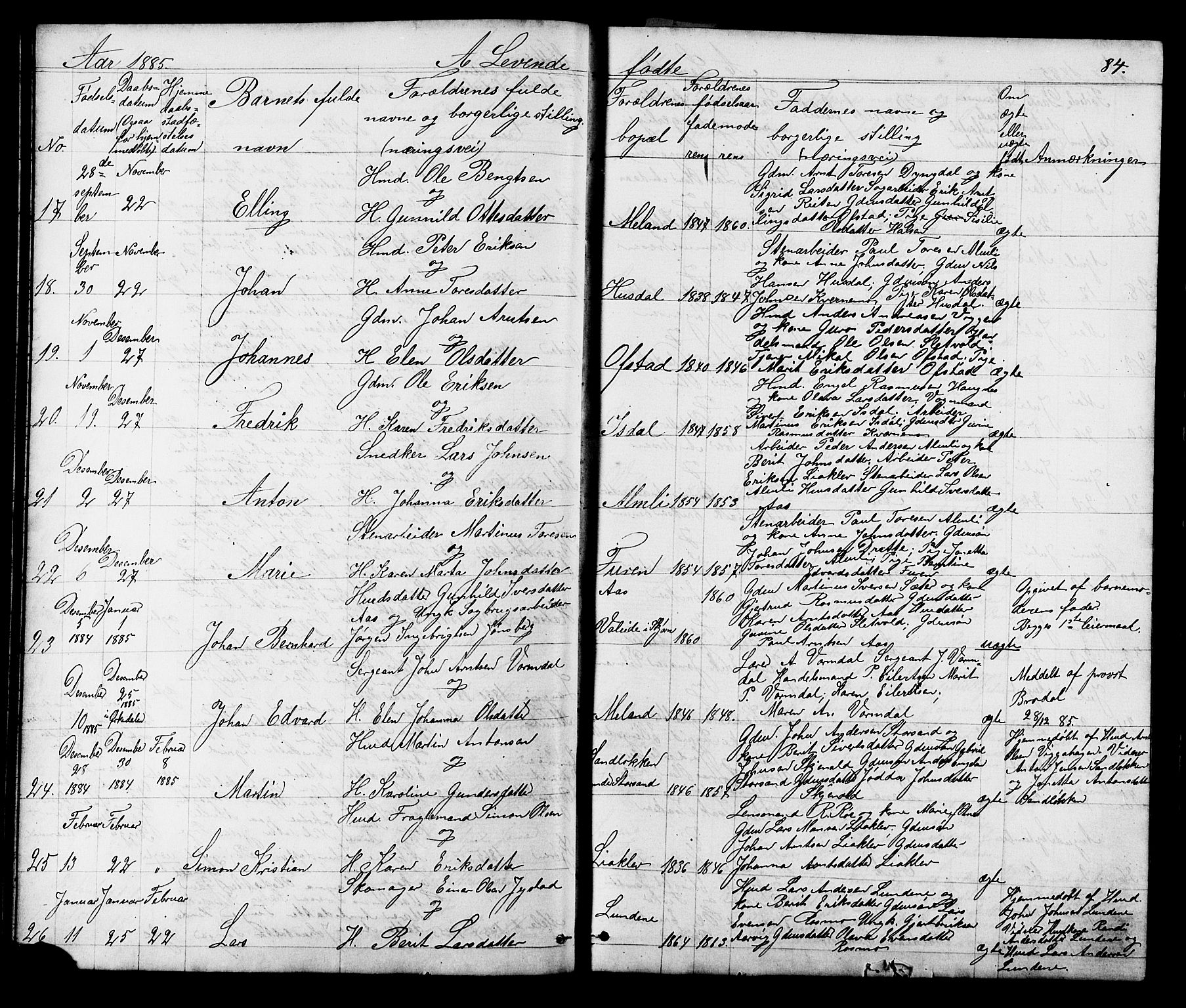 Ministerialprotokoller, klokkerbøker og fødselsregistre - Sør-Trøndelag, AV/SAT-A-1456/665/L0777: Klokkerbok nr. 665C02, 1867-1915, s. 84