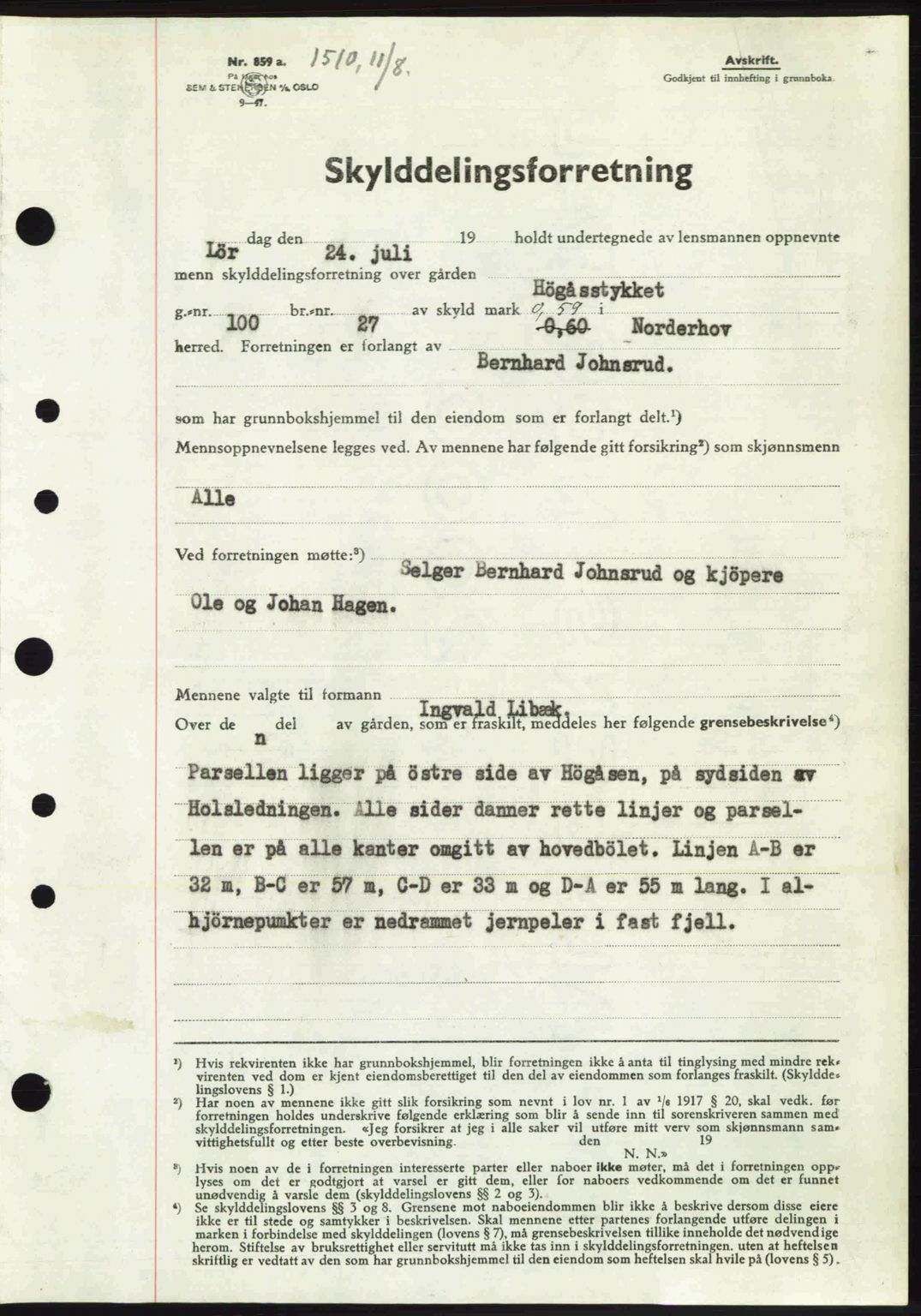 Ringerike sorenskriveri, SAKO/A-105/G/Ga/Gab/L0088: Pantebok nr. A-19, 1948-1948, Dagboknr: 1510/1948