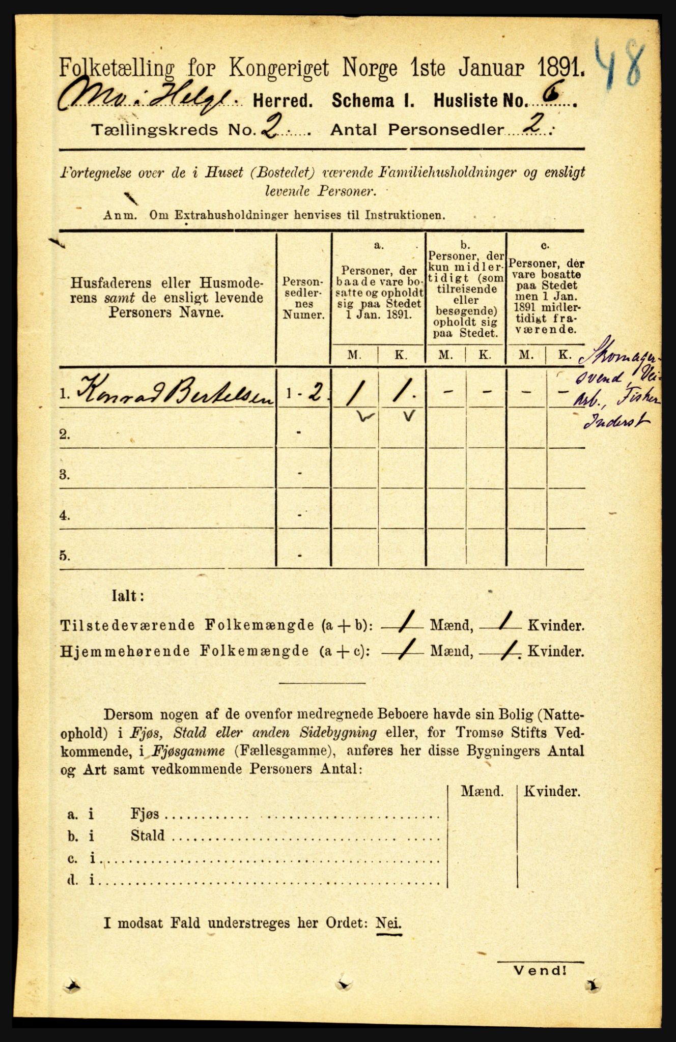 RA, Folketelling 1891 for 1833 Mo herred, 1891, s. 435