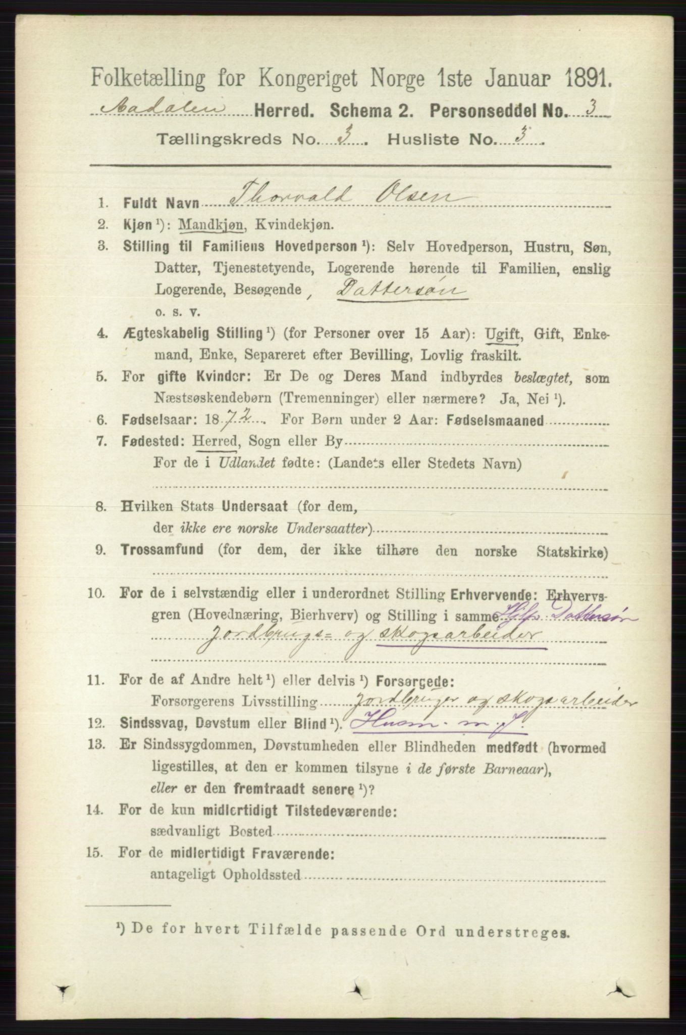 RA, Folketelling 1891 for 0614 Ådal herred, 1891, s. 1053