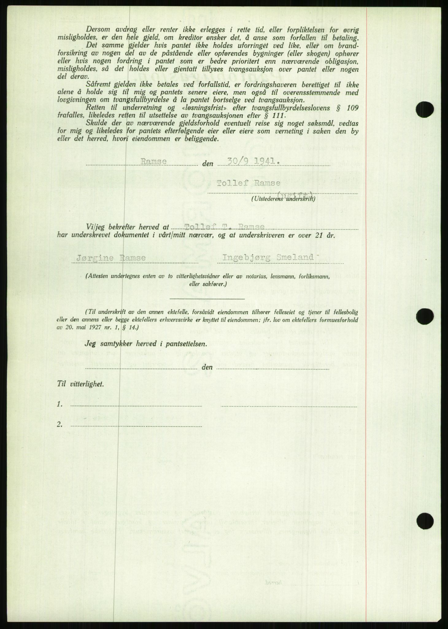 Nedenes sorenskriveri, AV/SAK-1221-0006/G/Gb/Gbb/L0001: Pantebok nr. I, 1939-1942, Dagboknr: 888/1941