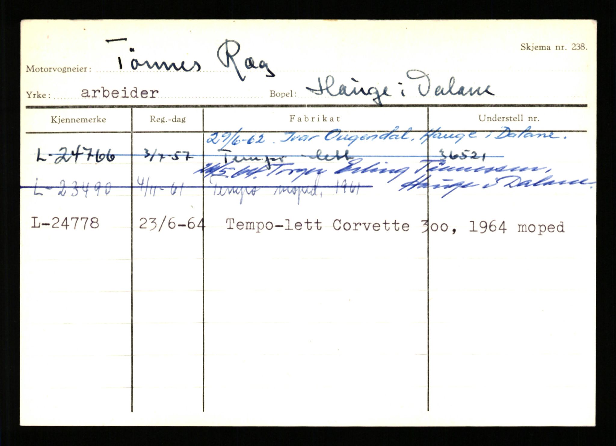 Stavanger trafikkstasjon, SAST/A-101942/0/H/L0031: Refve - Ræg, 1930-1971, s. 2958