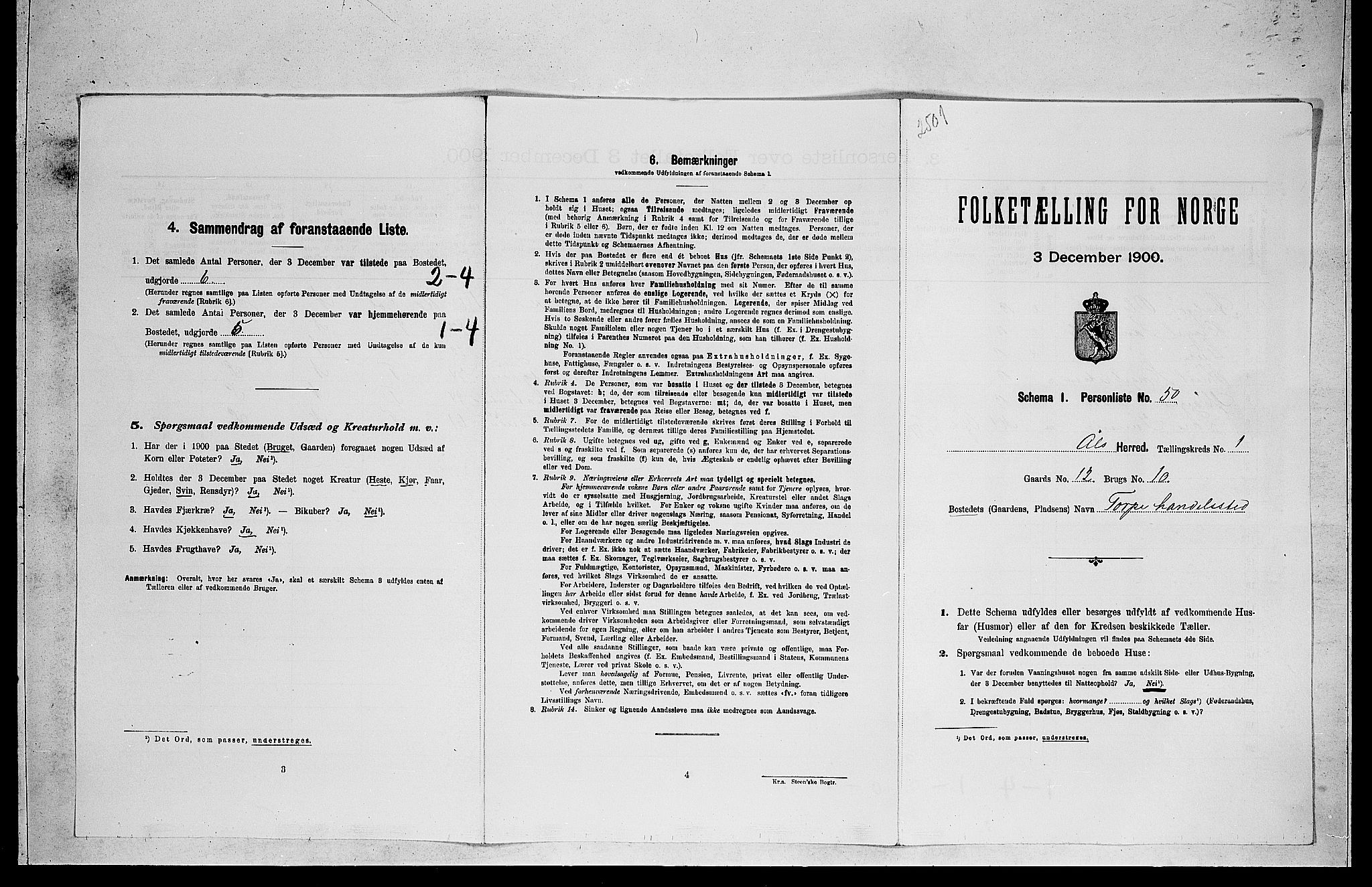 RA, Folketelling 1900 for 0619 Ål herred, 1900, s. 203