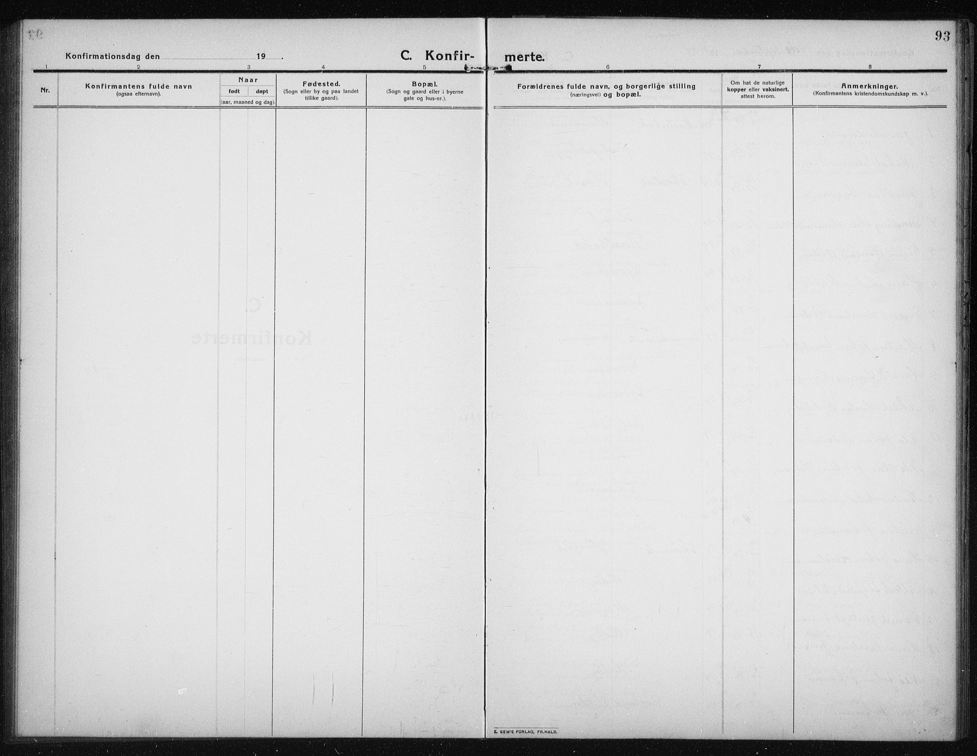 Salangen sokneprestembete, SATØ/S-1324/H/Ha/L0005klokker: Klokkerbok nr. 5, 1918-1937, s. 93