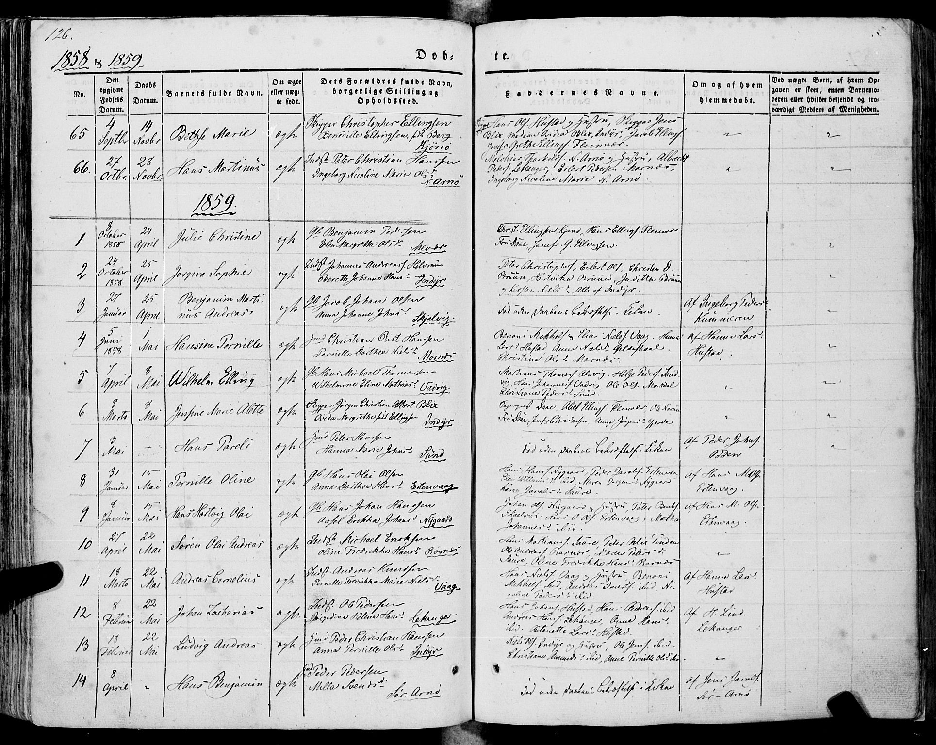 Ministerialprotokoller, klokkerbøker og fødselsregistre - Nordland, SAT/A-1459/805/L0097: Ministerialbok nr. 805A04, 1837-1861, s. 126