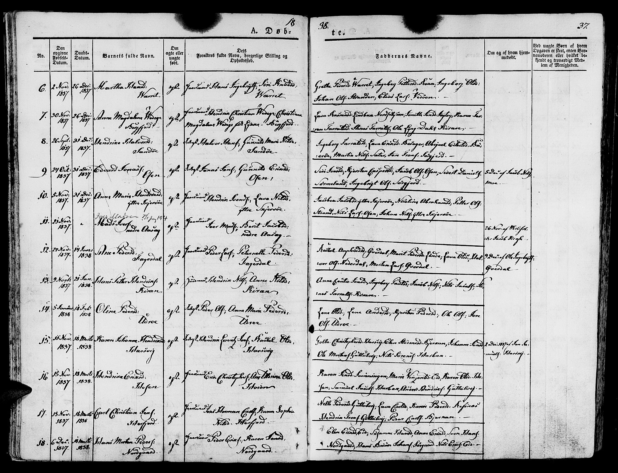 Ministerialprotokoller, klokkerbøker og fødselsregistre - Sør-Trøndelag, SAT/A-1456/657/L0703: Ministerialbok nr. 657A04, 1831-1846, s. 37