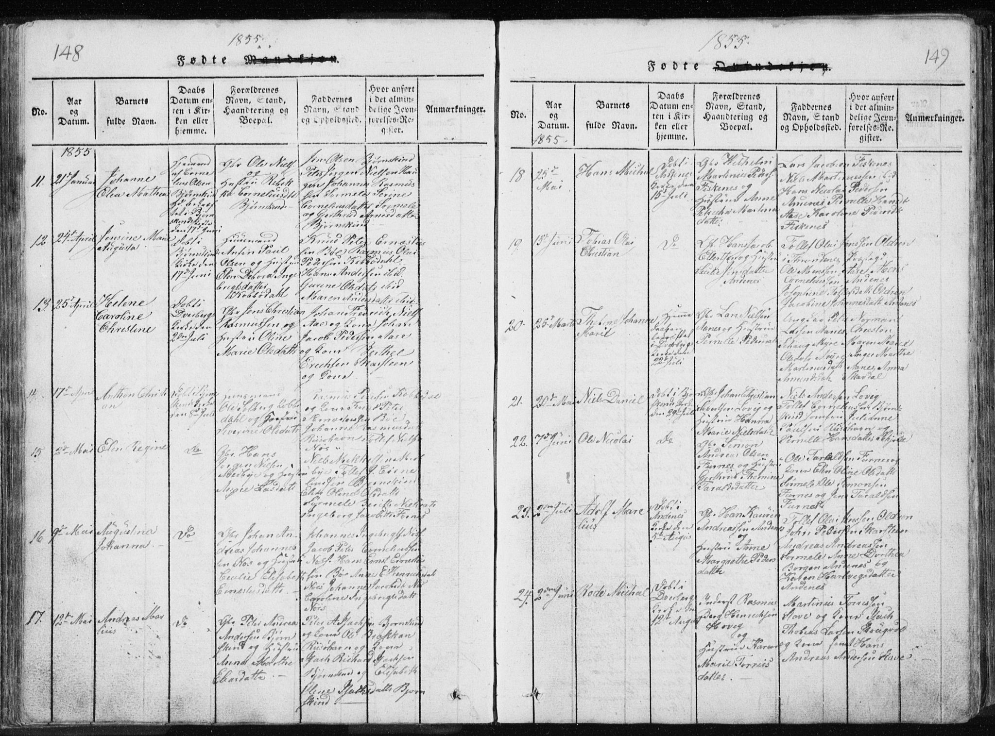 Ministerialprotokoller, klokkerbøker og fødselsregistre - Nordland, AV/SAT-A-1459/897/L1411: Klokkerbok nr. 897C01, 1820-1866, s. 148-149