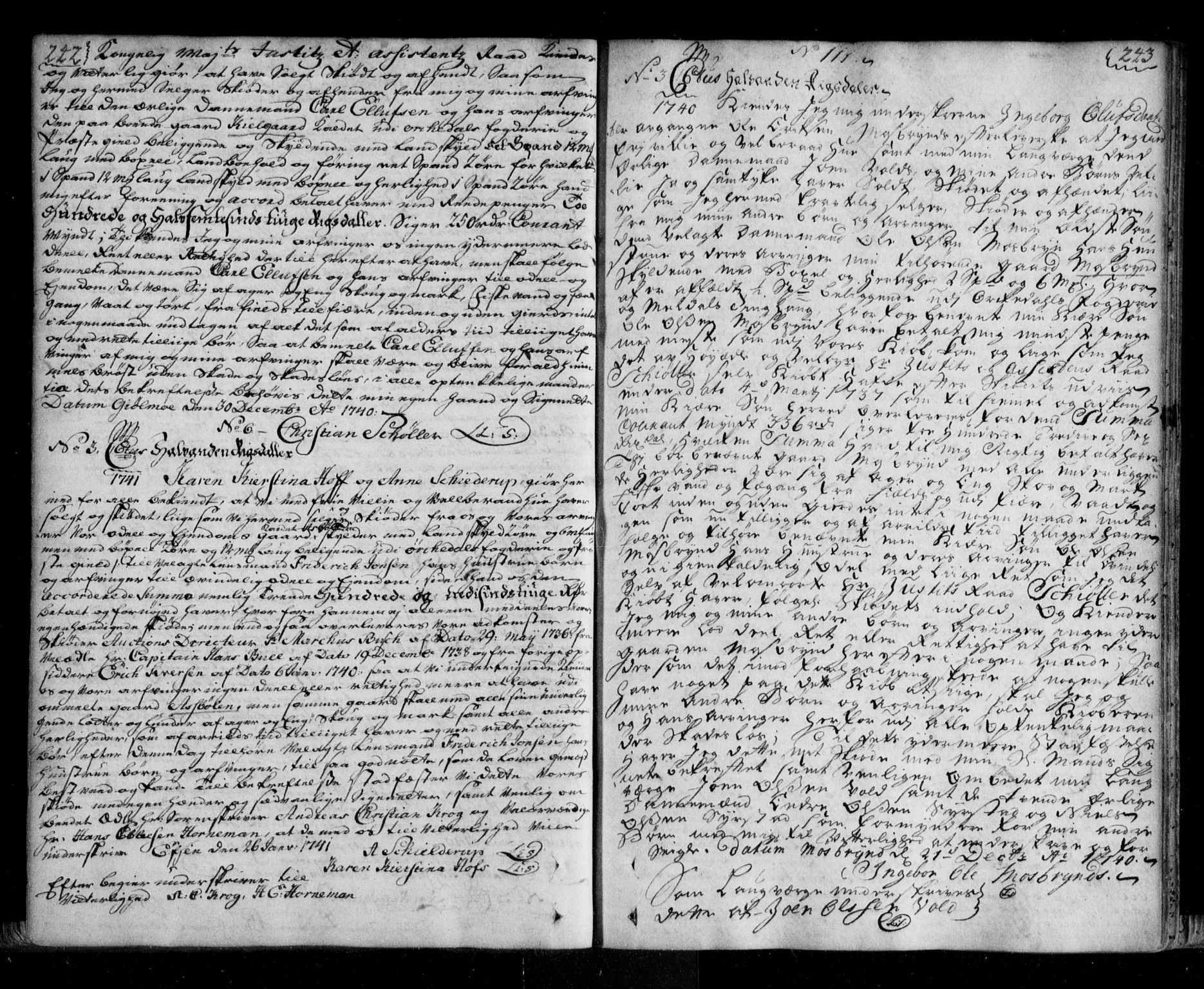 Orkdal sorenskriveri, SAT/A-4169/1/2/2C/L0002: Pantebok nr. B, 1732-1750, s. 242-243