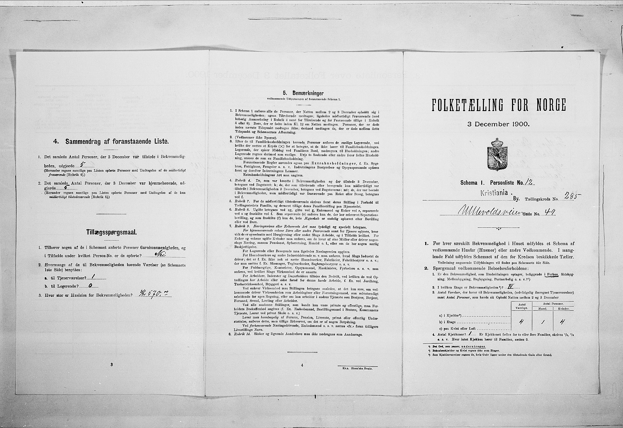 SAO, Folketelling 1900 for 0301 Kristiania kjøpstad, 1900, s. 107150