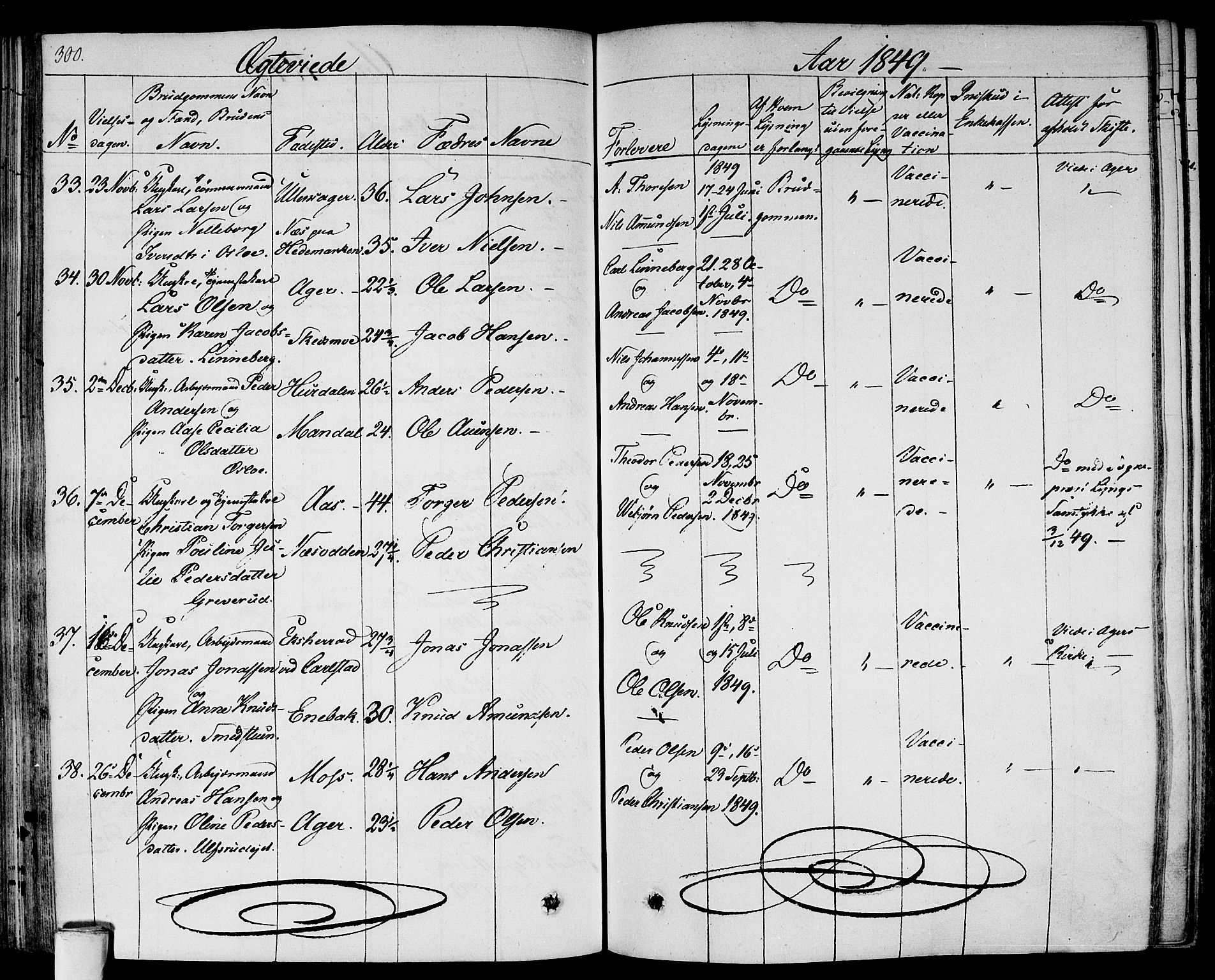 Gamlebyen prestekontor Kirkebøker, AV/SAO-A-10884/F/Fa/L0003: Ministerialbok nr. 3, 1829-1849, s. 300