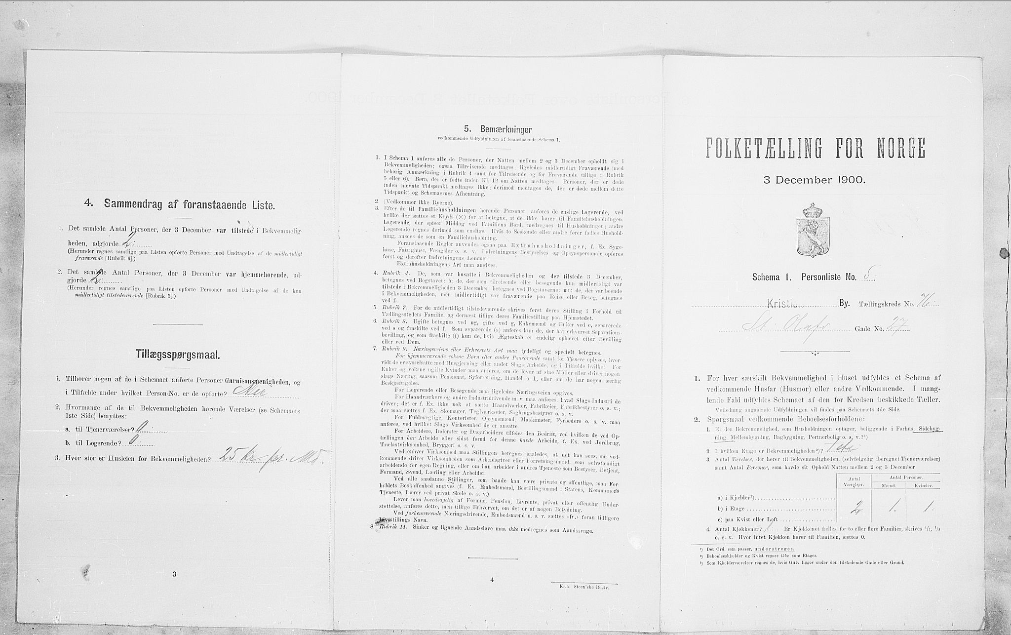 SAO, Folketelling 1900 for 0301 Kristiania kjøpstad, 1900, s. 90055