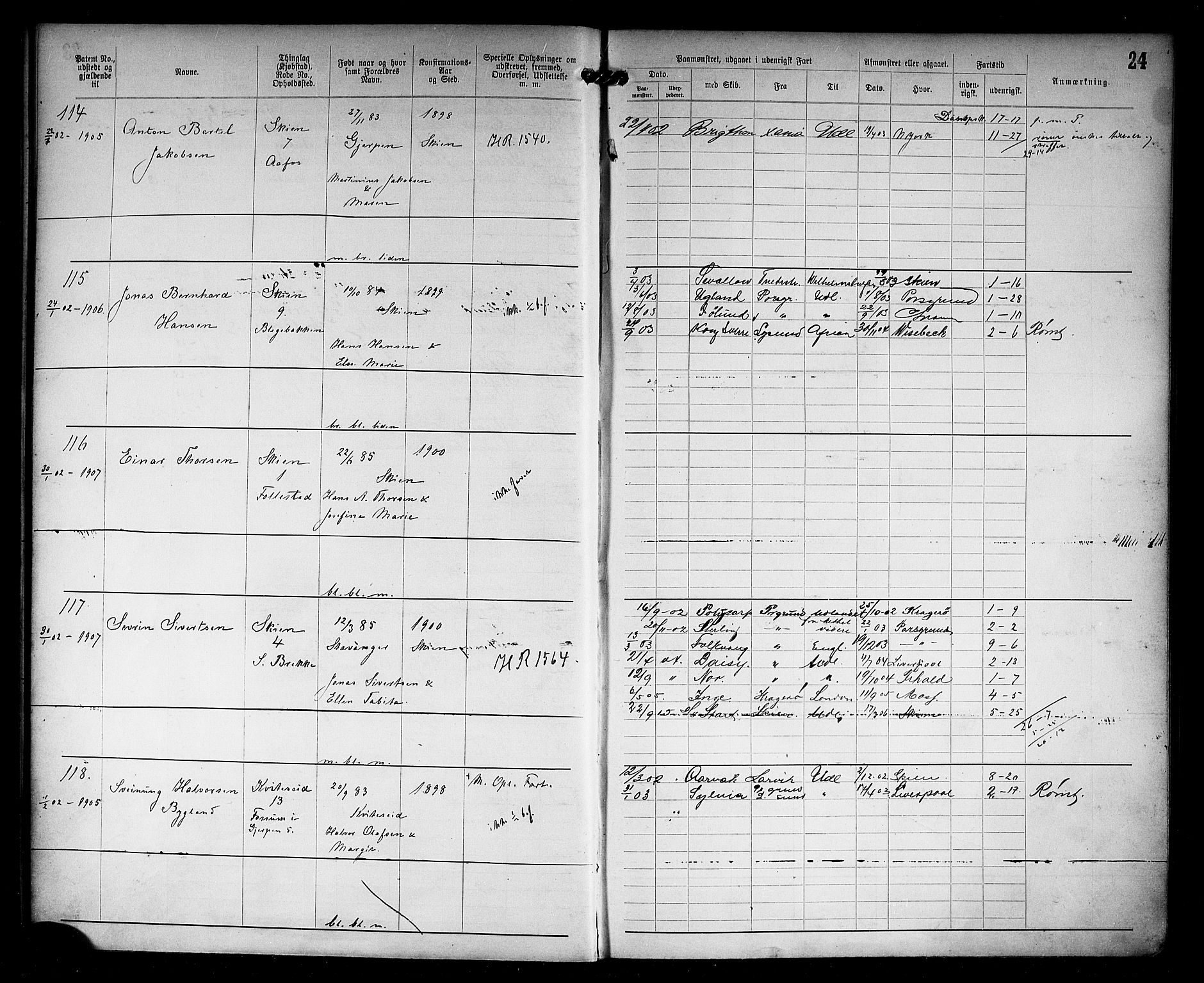 Skien innrulleringskontor, AV/SAKO-A-832/F/Fc/L0006: Annotasjonsrulle, 1899-1911, s. 26