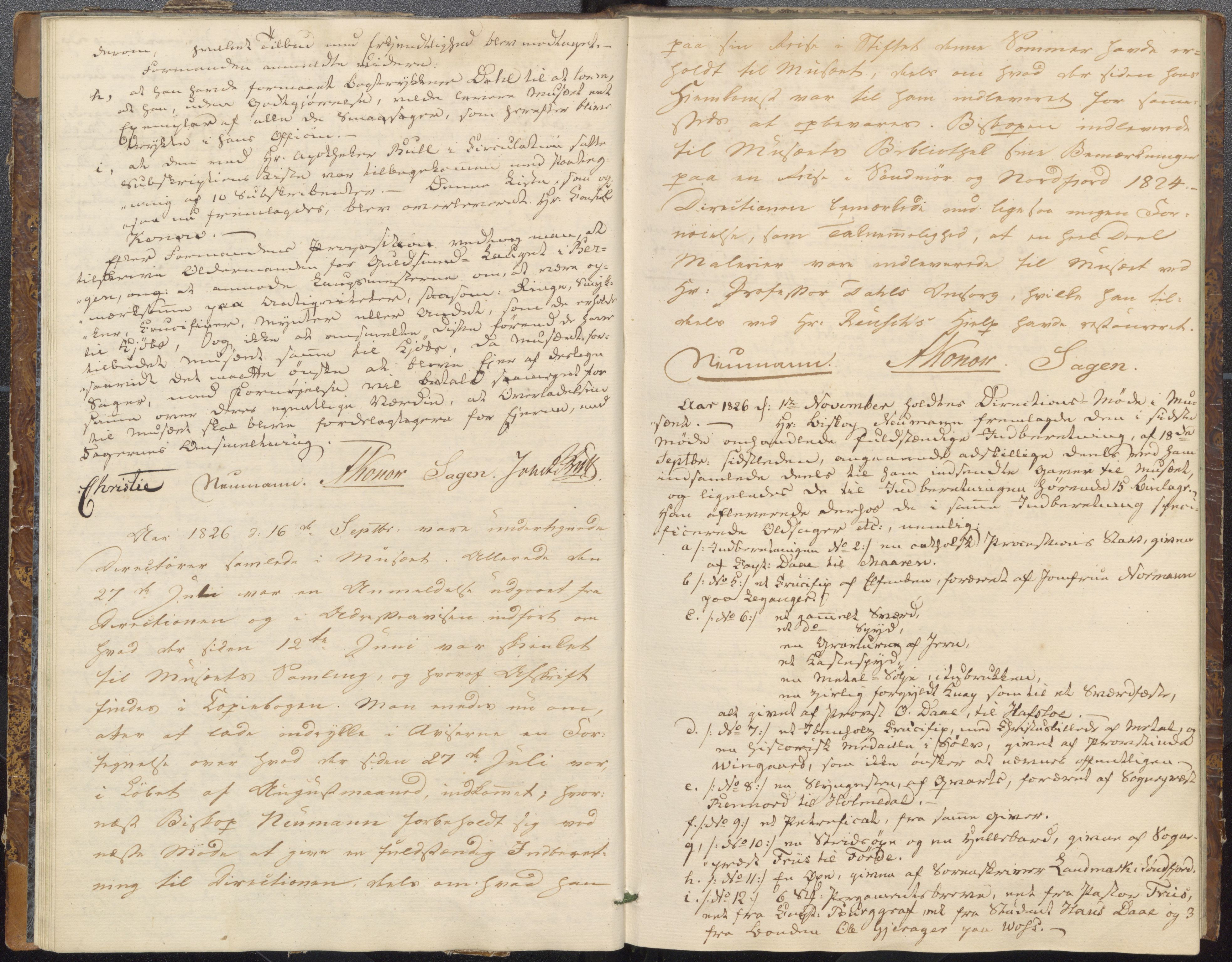 Bergens Museum, UMB/A007/A/Aa/L0001: Forhandlingsprotokoll, 1825-1827, s. 14, 15