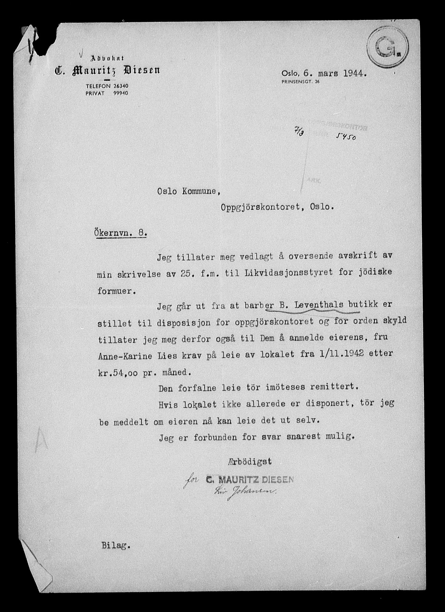 Justisdepartementet, Tilbakeføringskontoret for inndratte formuer, AV/RA-S-1564/H/Hc/Hcc/L0959: --, 1945-1947, s. 485