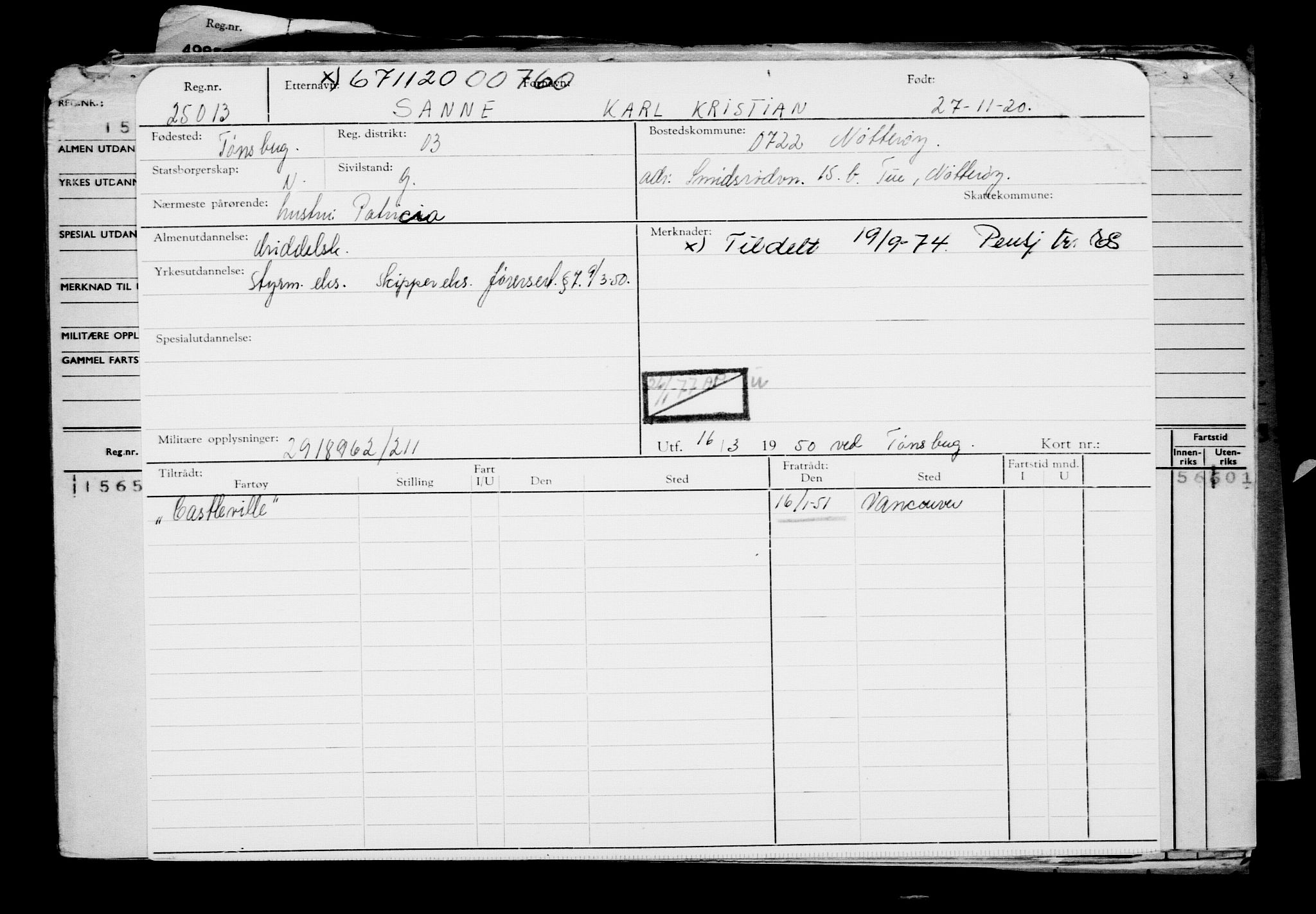 Direktoratet for sjømenn, AV/RA-S-3545/G/Gb/L0187: Hovedkort, 1920, s. 625