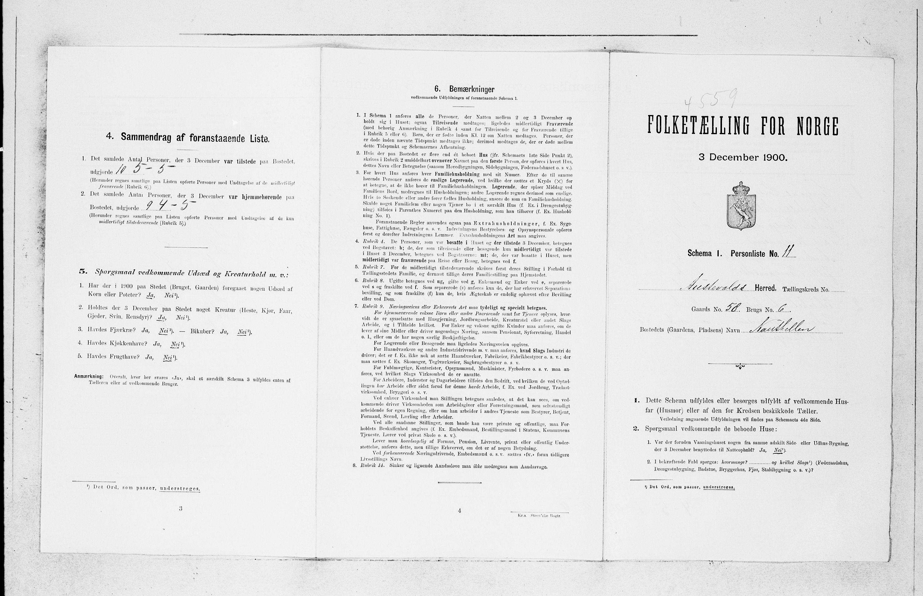 SAB, Folketelling 1900 for 1244 Austevoll herred, 1900, s. 732